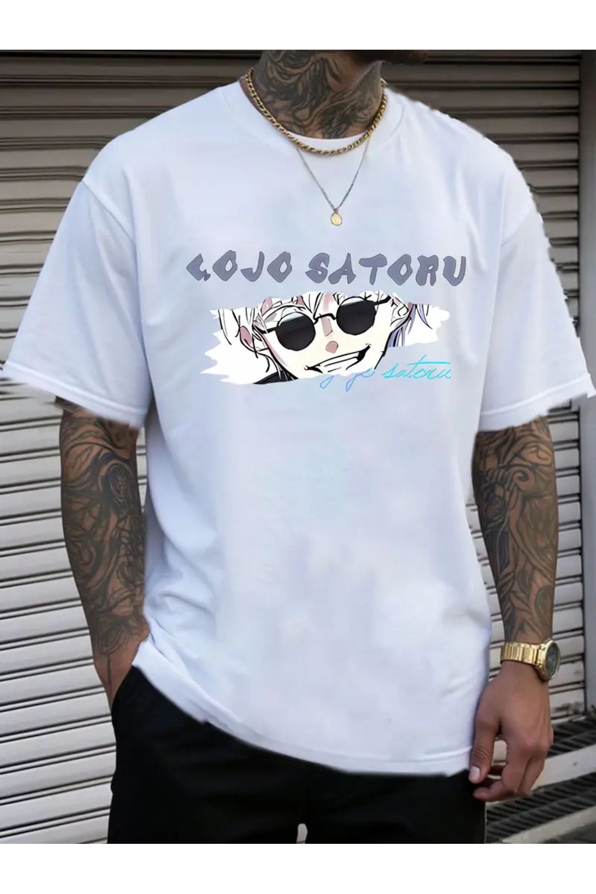 GALASHOP GOJO SATORU Anime Baskılı Erkek T-Shirt