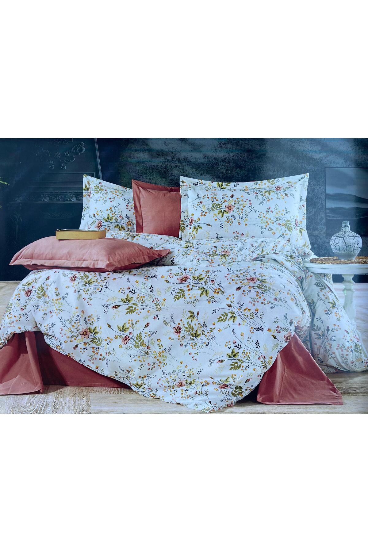 MaralHome Çiçekli Çift Kişilik Nevresim Takımı