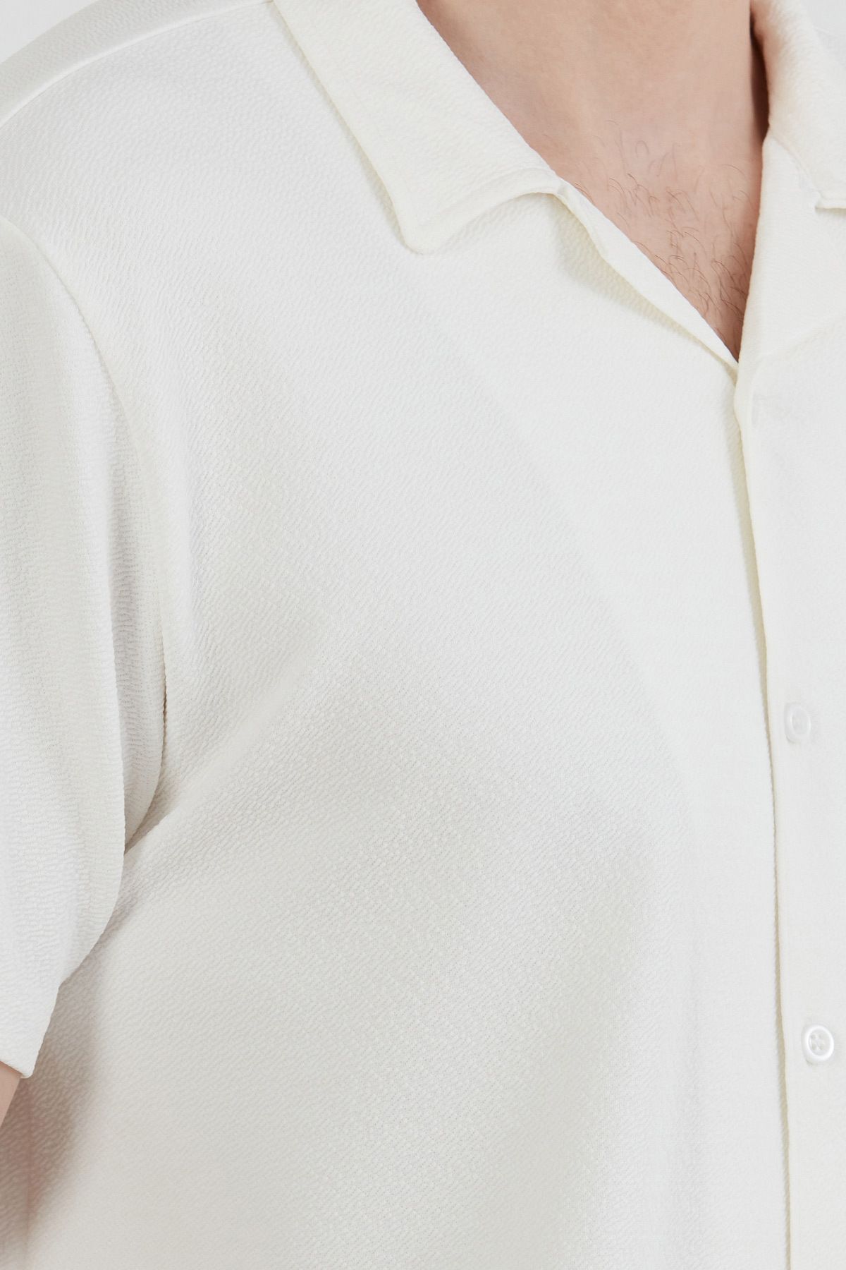 Fulla Moda-Basic Crepe Fabric Buttoned Shirt 5