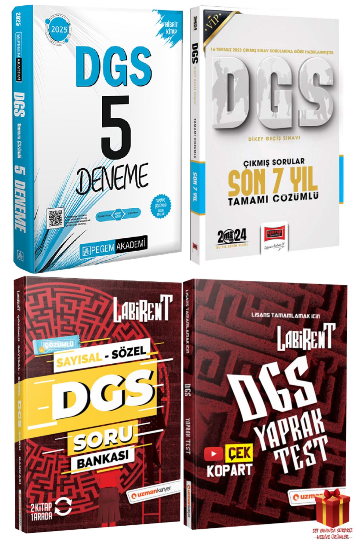 Pegem Akademi Yayıncılık 2025 Pegem DGS Deneme+Yargı DGS Son 7 Yıl Çıkmış Sorular+DGS Soru Bankası+Yaprak