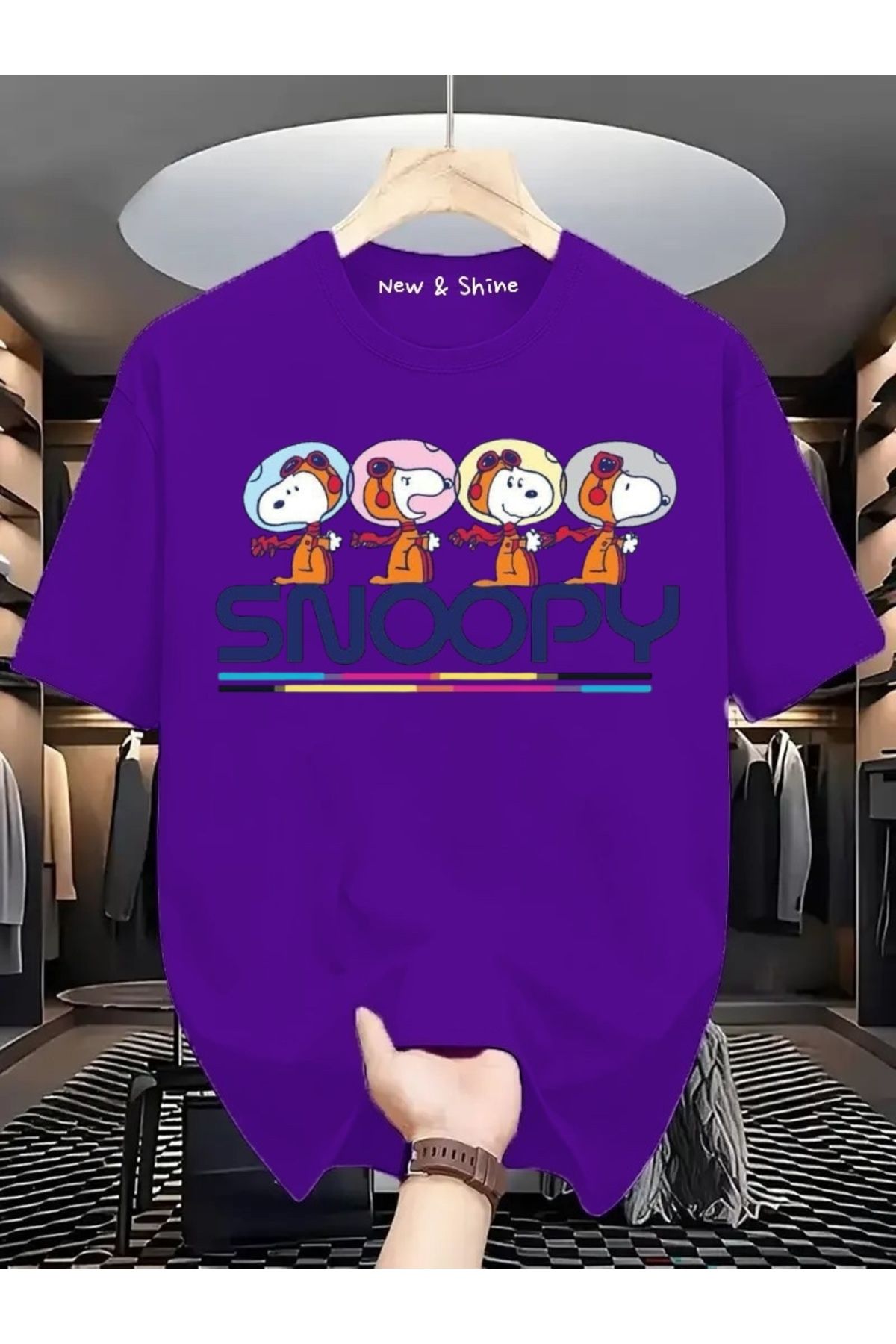 New Shine Snoopy Baskılı Oversize T-Shirt