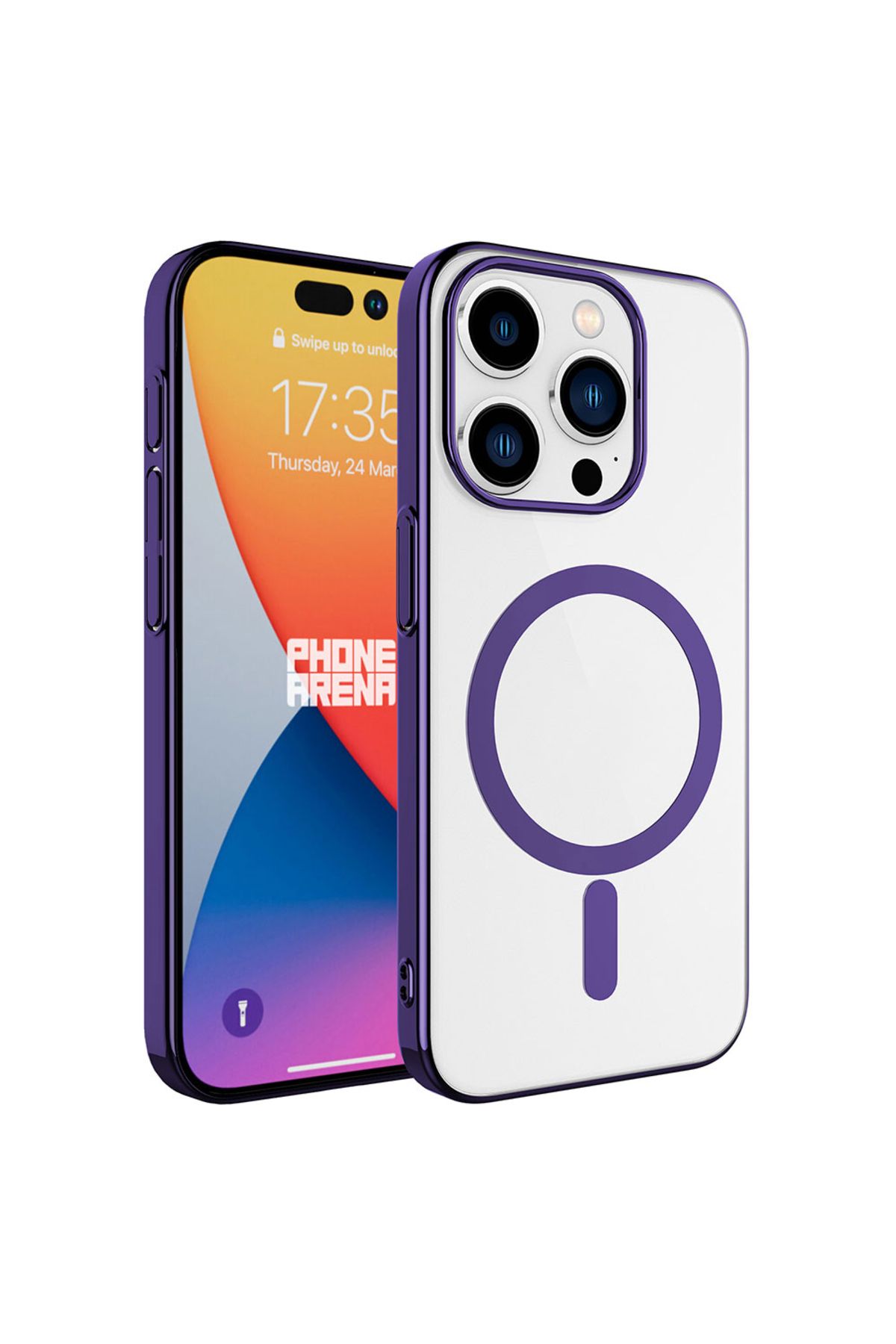 halkhouse İphone 15 Pro Max Kılıf Sert Wireless Şarj Özellikli Pixel Magsafe Kapak