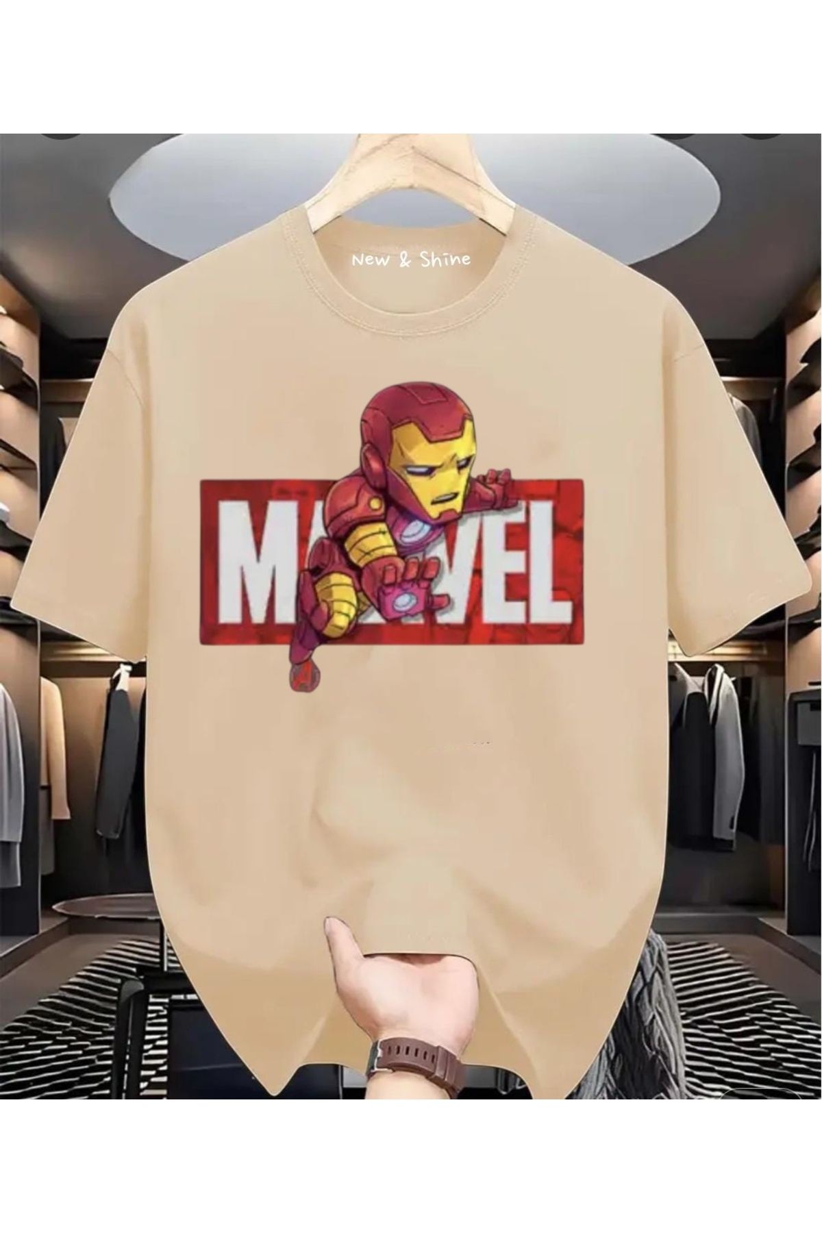 New Shine Süper Kahraman Venom Baskılı Oversize T-Shirt