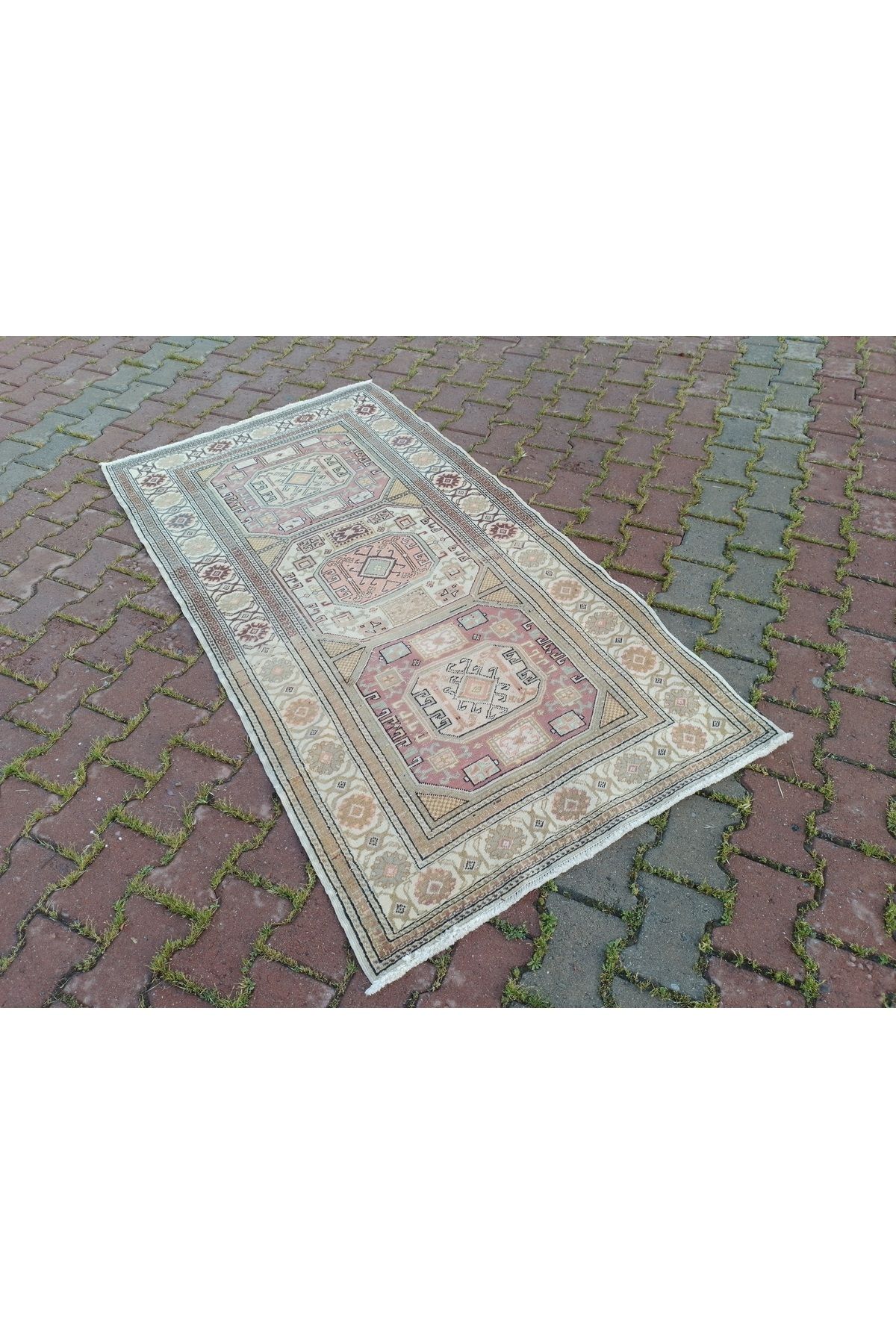 ŞAHMERDANOĞLU 102 x 192 Cm El Dokuması Kayseri-Bünyan Sandıklı Model Halı, Bohem Dekor ADREANA