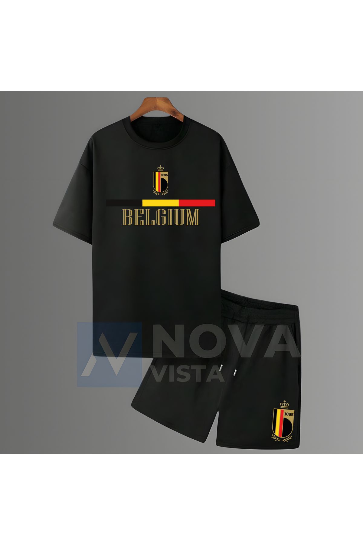 Biy Store Belçika milli takım forma baskılı unisex kısa kollu kadın erkek tişört t-shirt şort takımı
