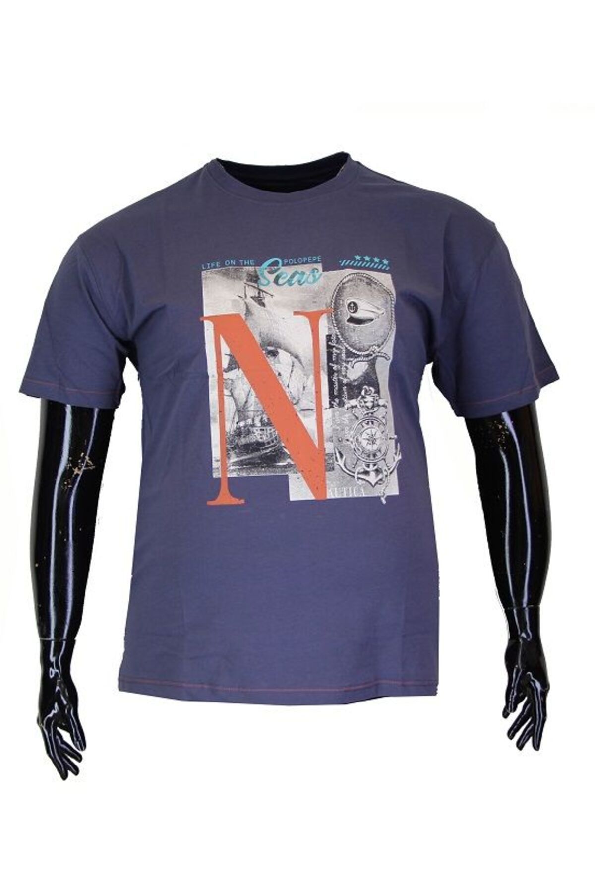 POLOPEPE Erkek Büyük Beden Tişört 1801 FÜME-Füme - 7XL