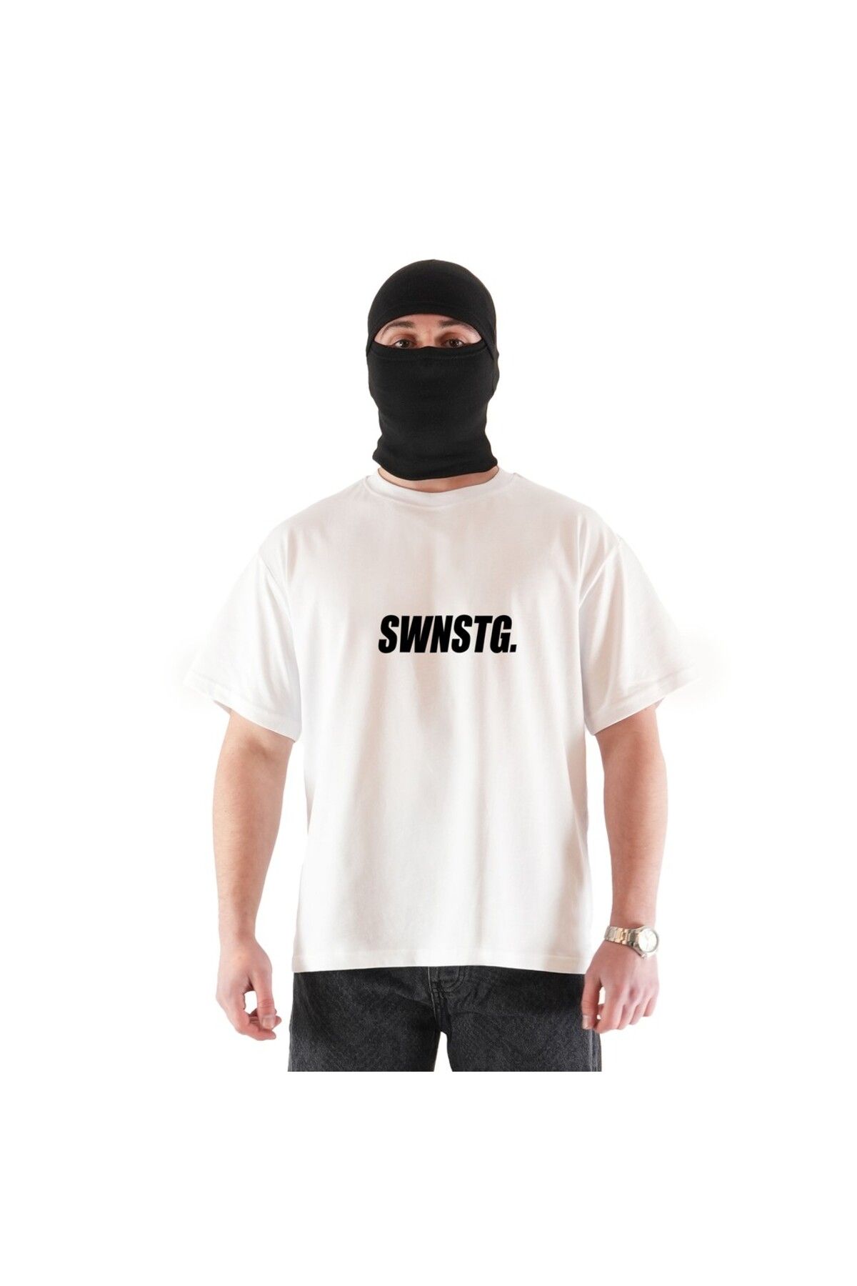 Sewnstage 'SWNSTG' Büyük Orta Oversize Tişört