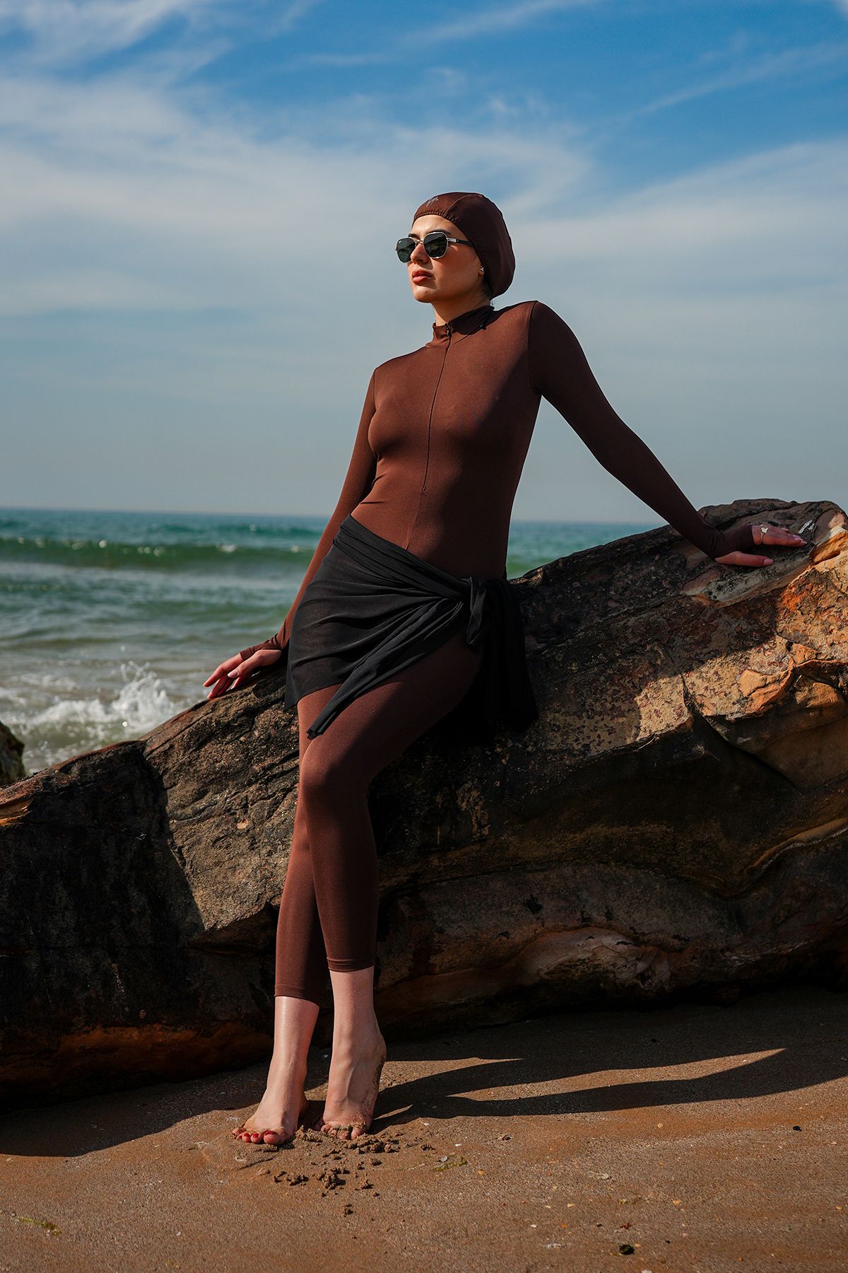 winmoda BONELİ TESETTÜR UZUN MAYO TULUM / BONNET HIJAB LONG SWIMSUIT OVERALLS
