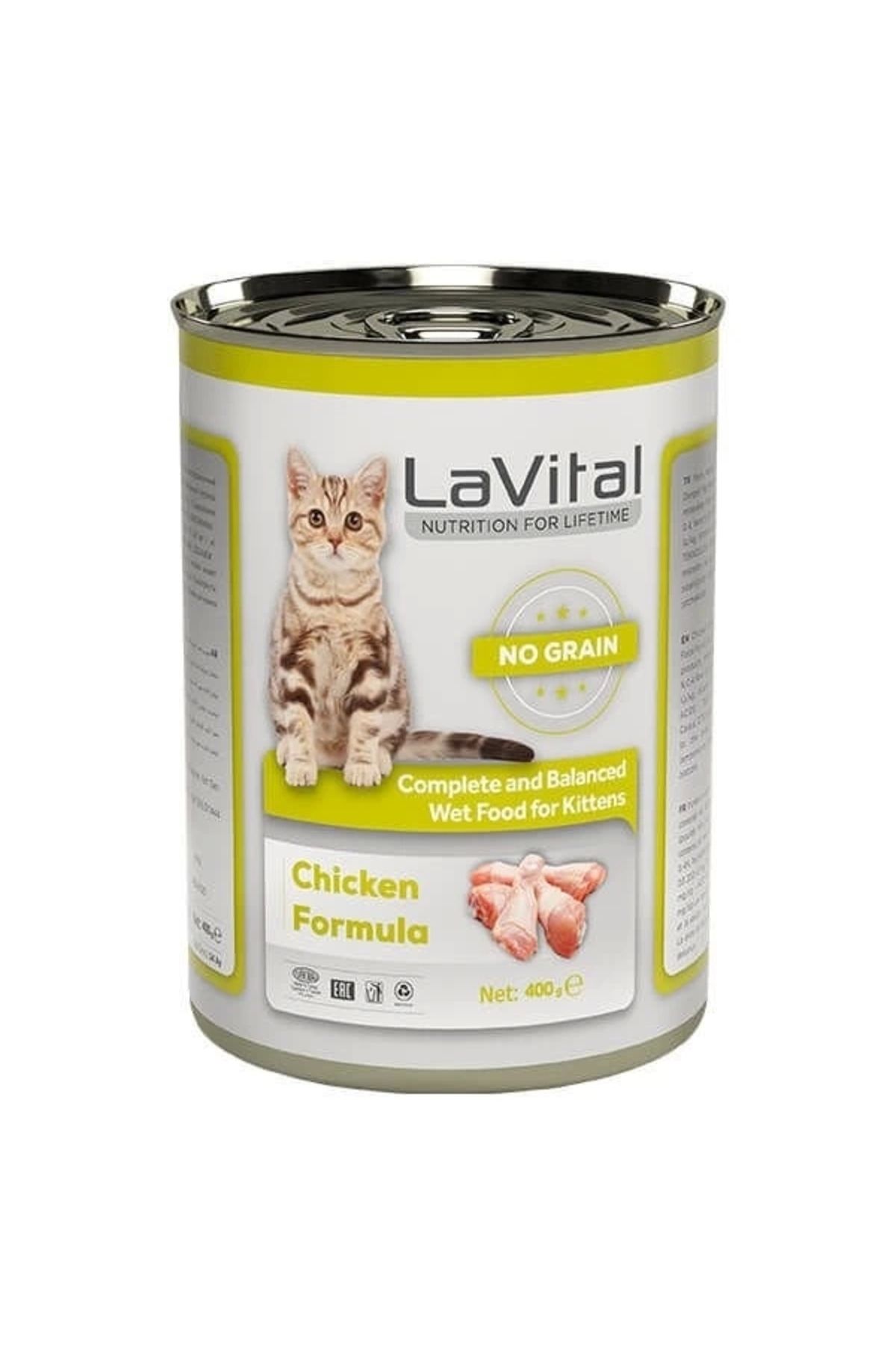 ShopNova Lavital Kitten Tahılsız Tavuklu Yavru Konserve Kedi Maması 400 Gr