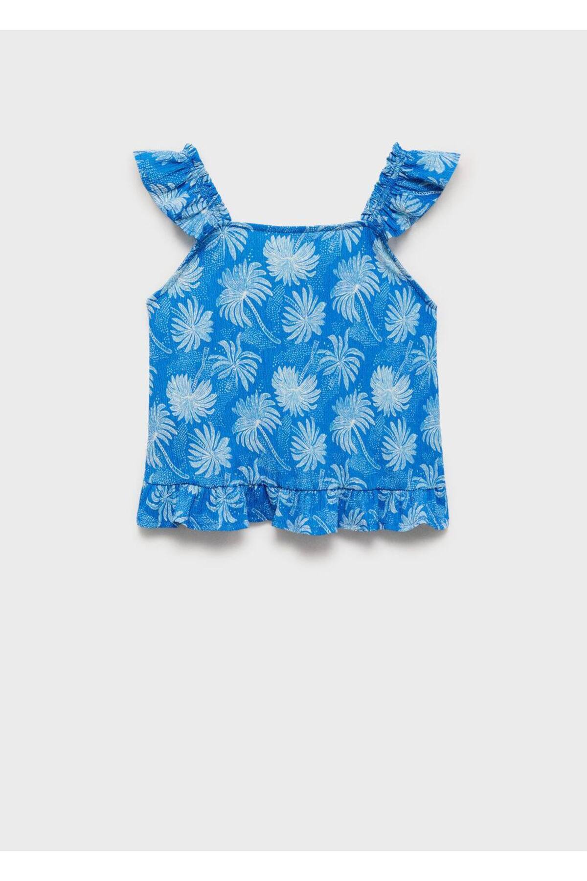 Volanlı Desenli Bluz