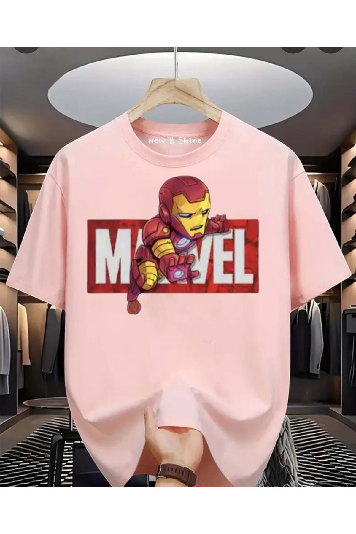 New Shine Süper Kahraman Venom Baskılı Oversize T-Shirt
