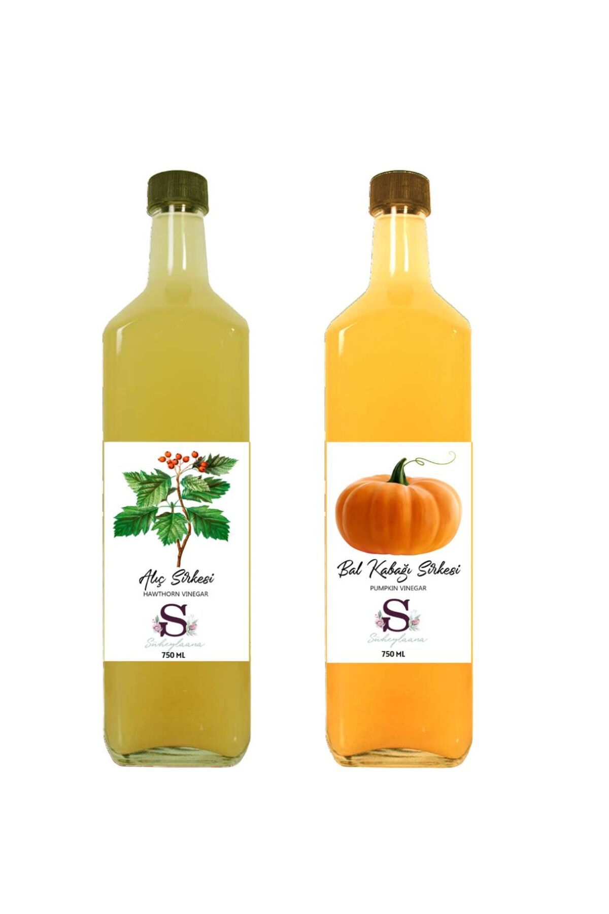 Süheylaana Doğal Alıç Sirkesi 750 Ml - Doğal Bal Kabağı Sirkesi 750 Ml