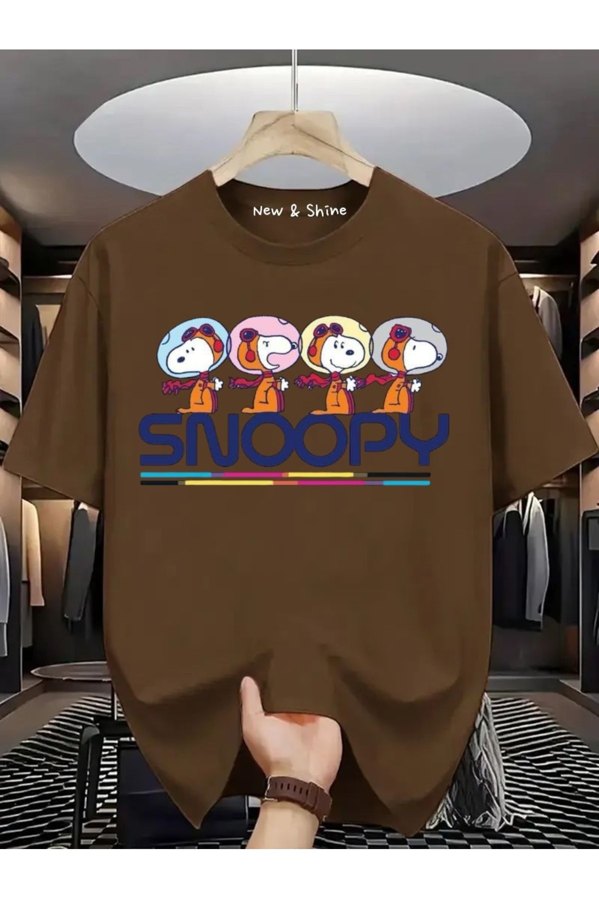 New Shine Snoopy Baskılı Oversize T-Shirt