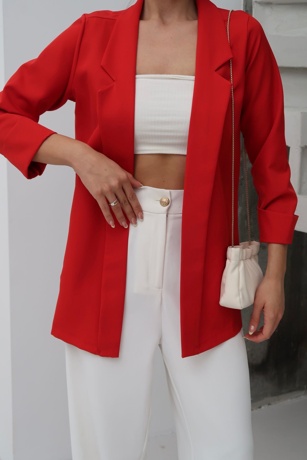 Paw Garage Kadın Atlas Kumaş Astarsız Blazer Ceket, Premium Kalite