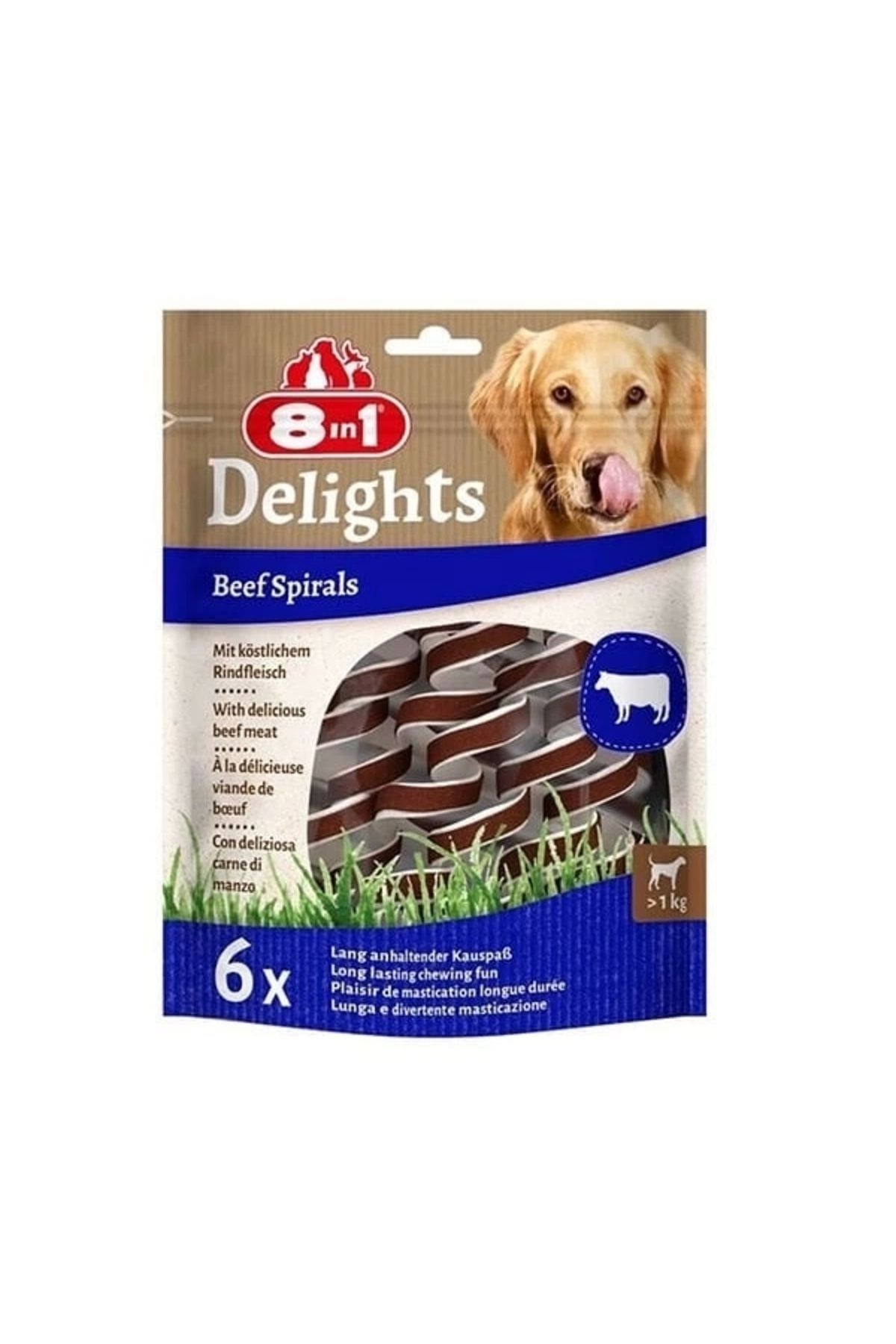 ShopNova 8in1 Delights Smart Spirals Biftekli Burgu Köpek Ödülü 6 Adet