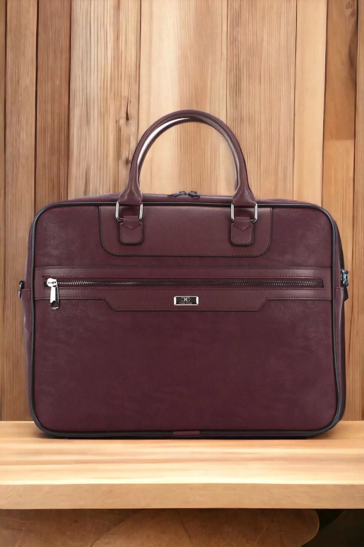 KÖMEN Suni Deri 15,6 inç Bordo Laptop Evrak Çantası