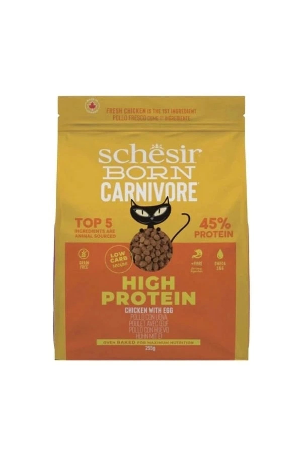 ShopNova Schesir Born Carnivore Tavuk ve Yumurtalı Yetişkin Kedi Maması 255 Gr