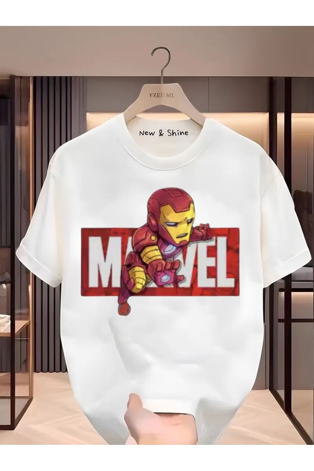 New Shine Süper Kahraman Venom Baskılı Oversize T-Shirt