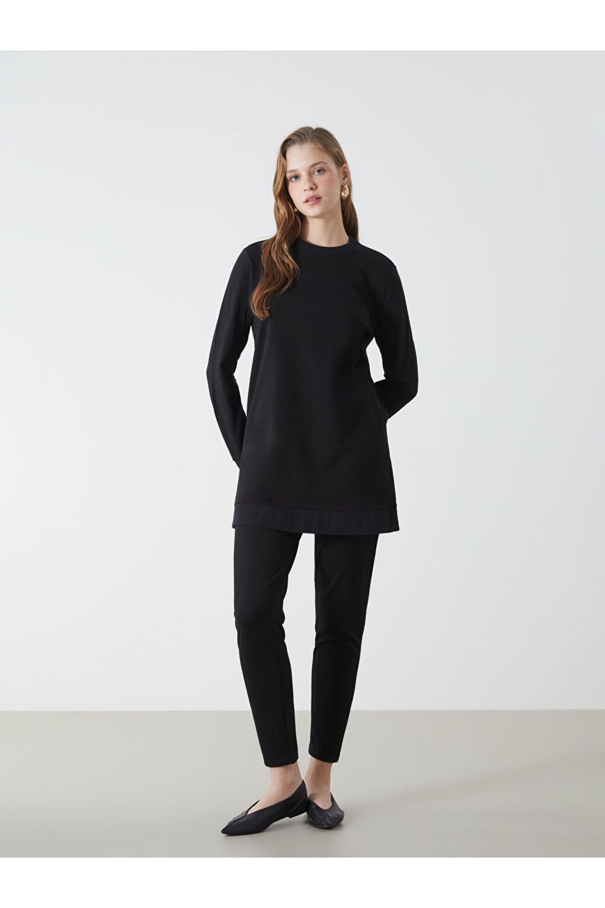 LC Waikiki LCW Modest Siyah Beli Lastikli Kadın Eşofman Altı S5H628Z8NVY25