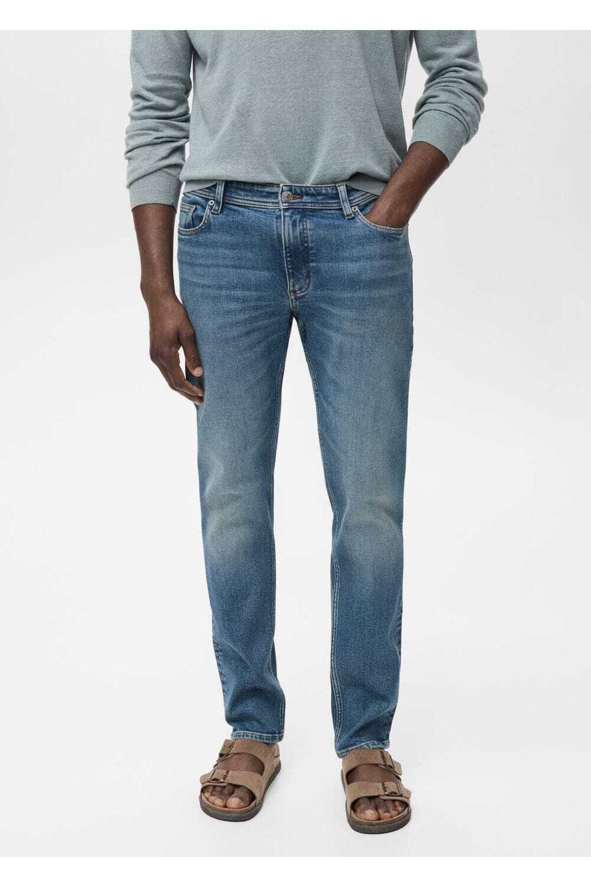 Jan jean Slim fit orta yıkama eskitilmiş