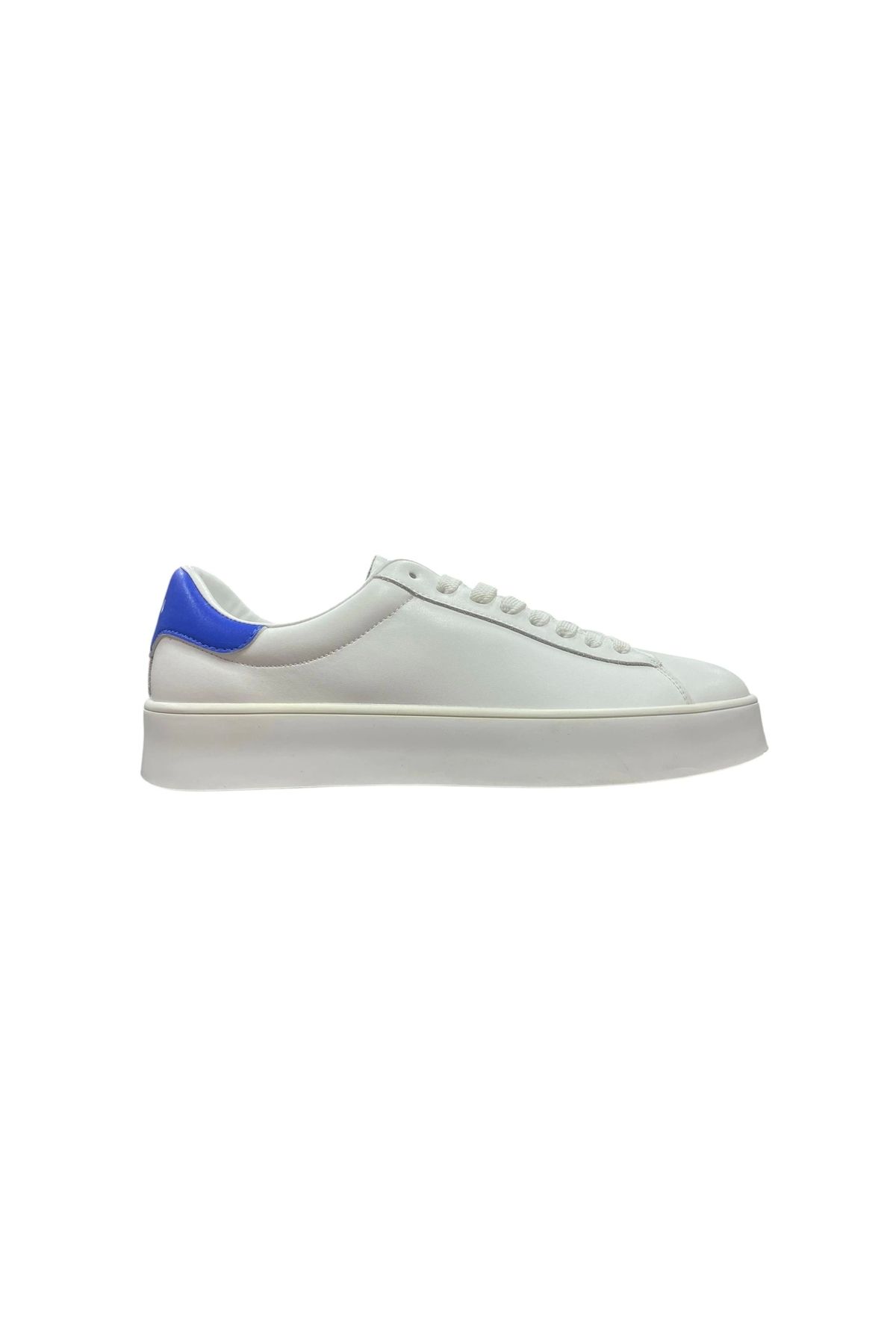 Lufian Anton Erkek Hakiki Deri Sneaker Beyaz Mavi 111230254