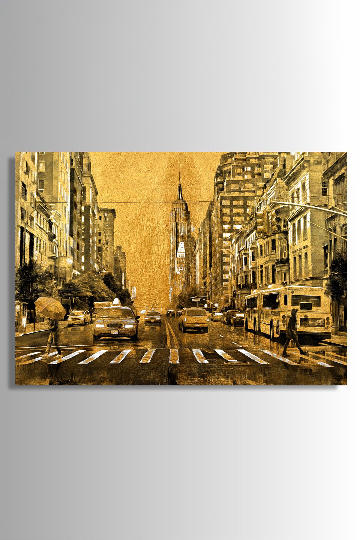Nejjelo New York Nostaljik Cam Tablo Hediyelik Kırılmaz