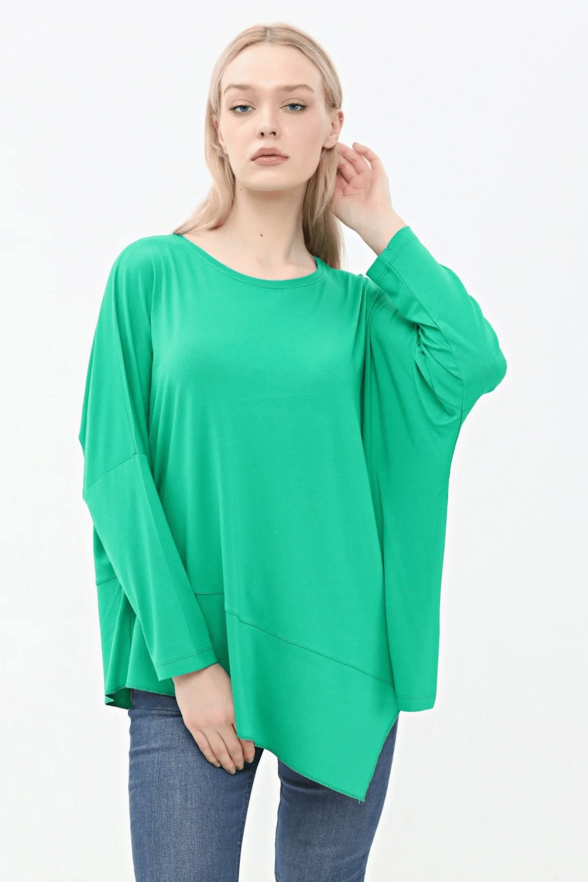 Ranasubaşı Asimetrik Basic Bluz Yeşil