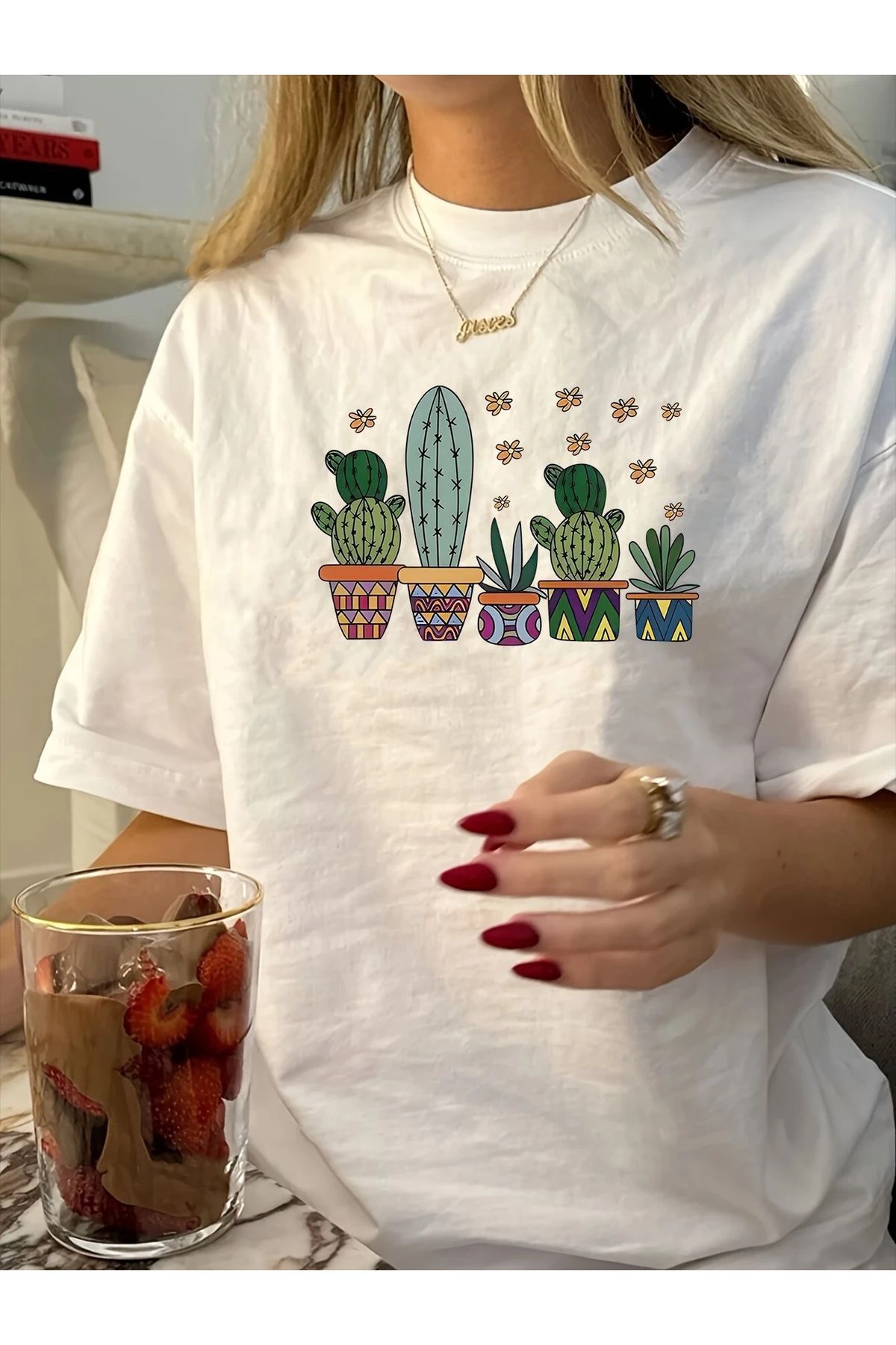 stawles wear Kadın Yazlık Tişört Oversize Rahat
