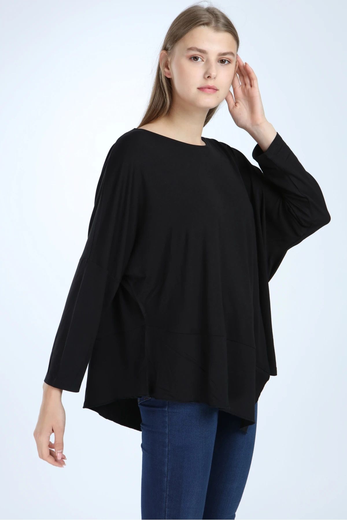Ranasubaşı Asimetrik Basic Bluz Siyah