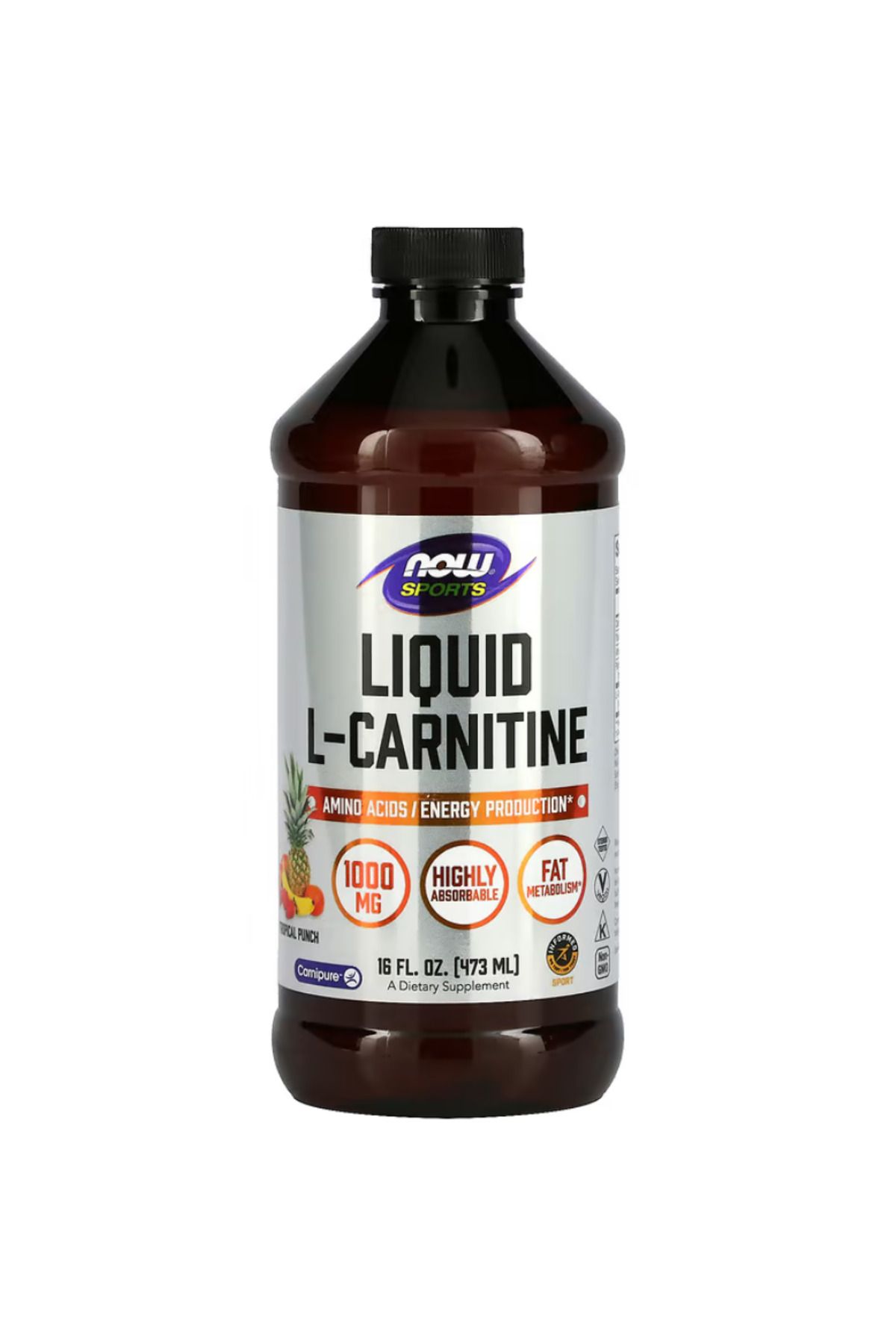 Now Foods , Sports, L-Carnitine Liquid, Tropical Punch, 1,000 mg, 16 fl oz (473 ml)