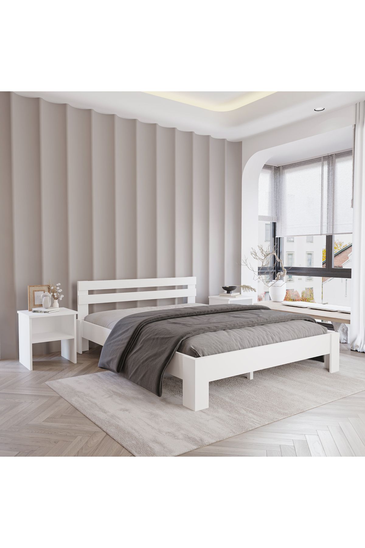 RENAZZO Lotus MDF Karyola | Kolay Kurulum Set
