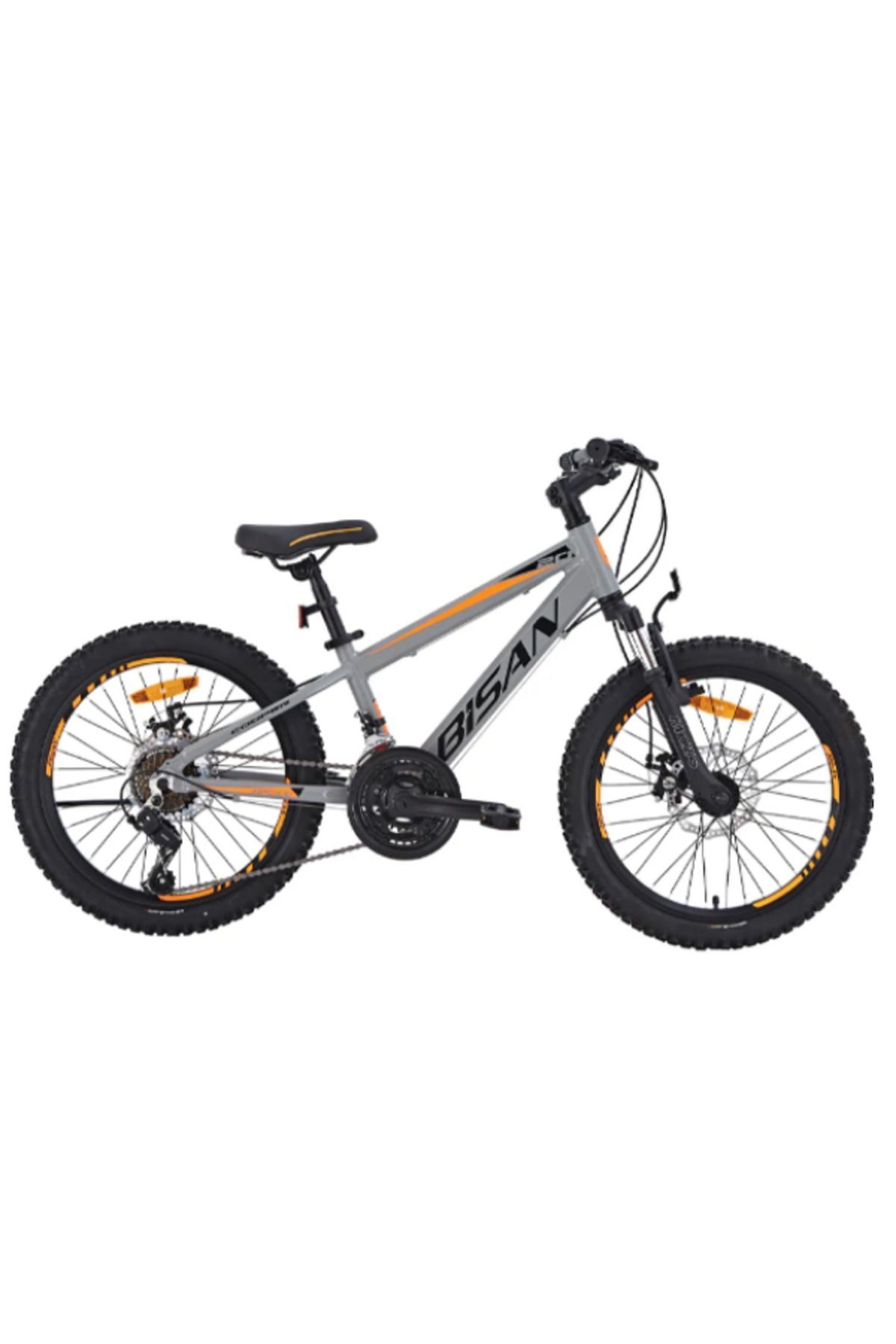 SerenityHaven BİSAN COOPER ÇOCUK BİSİKLETİ 28 CM MD 20 JANT 21 VİTES AÇIK GRİ SİYAH TURUNCU