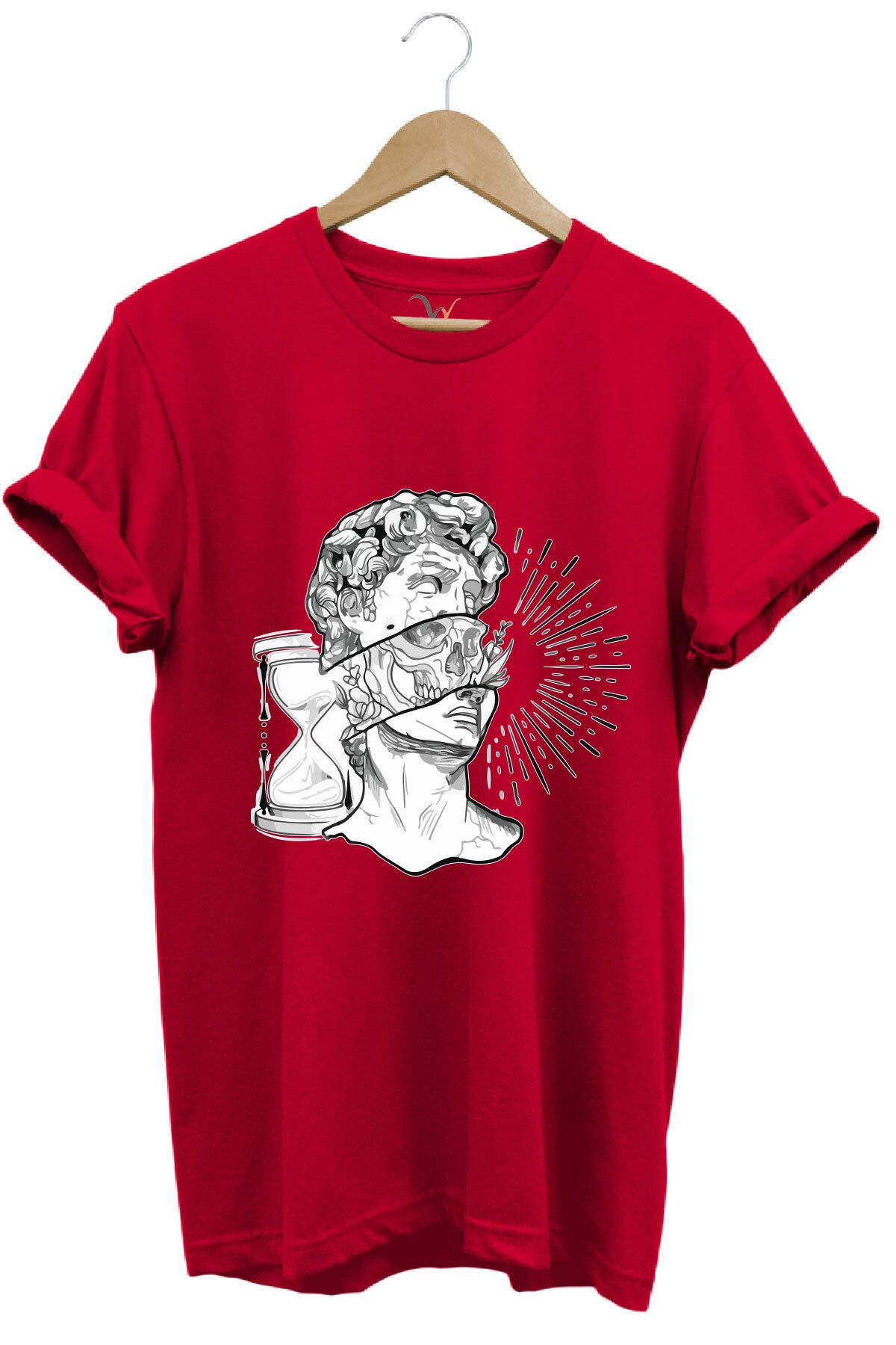 onsrawear David Heykeli Baskılı Unisex %100 Pamuk Basic T-shirt