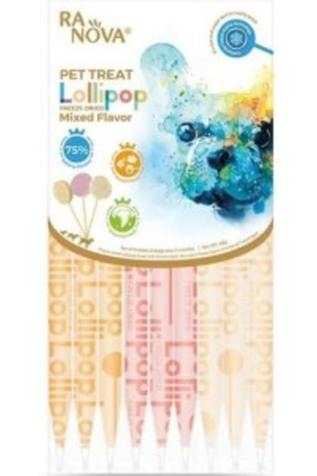 Orqinel RA NOVA Karışık Lezzetli Lolipop Dondurulabilir Köpek Ödülü 8gr 6lı