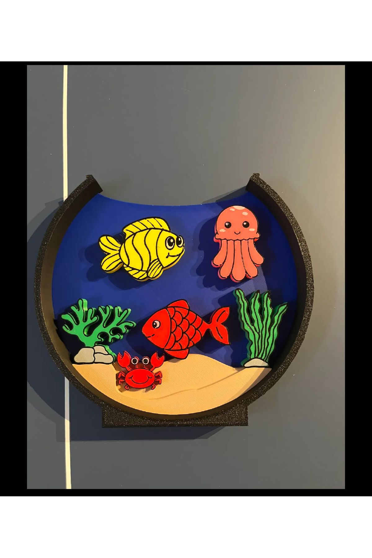 Wuun Store Akvaryum Bitki ve Balıklar Seti Puzzle Duvar Tablosu 20x20 Cm