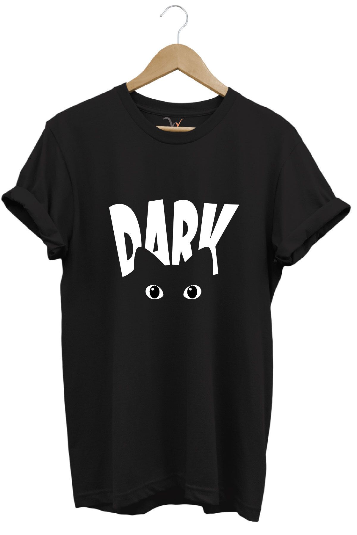 onsrawear Dark Temalı Kedi Unisex %100 Pamuk Basic T-shirt