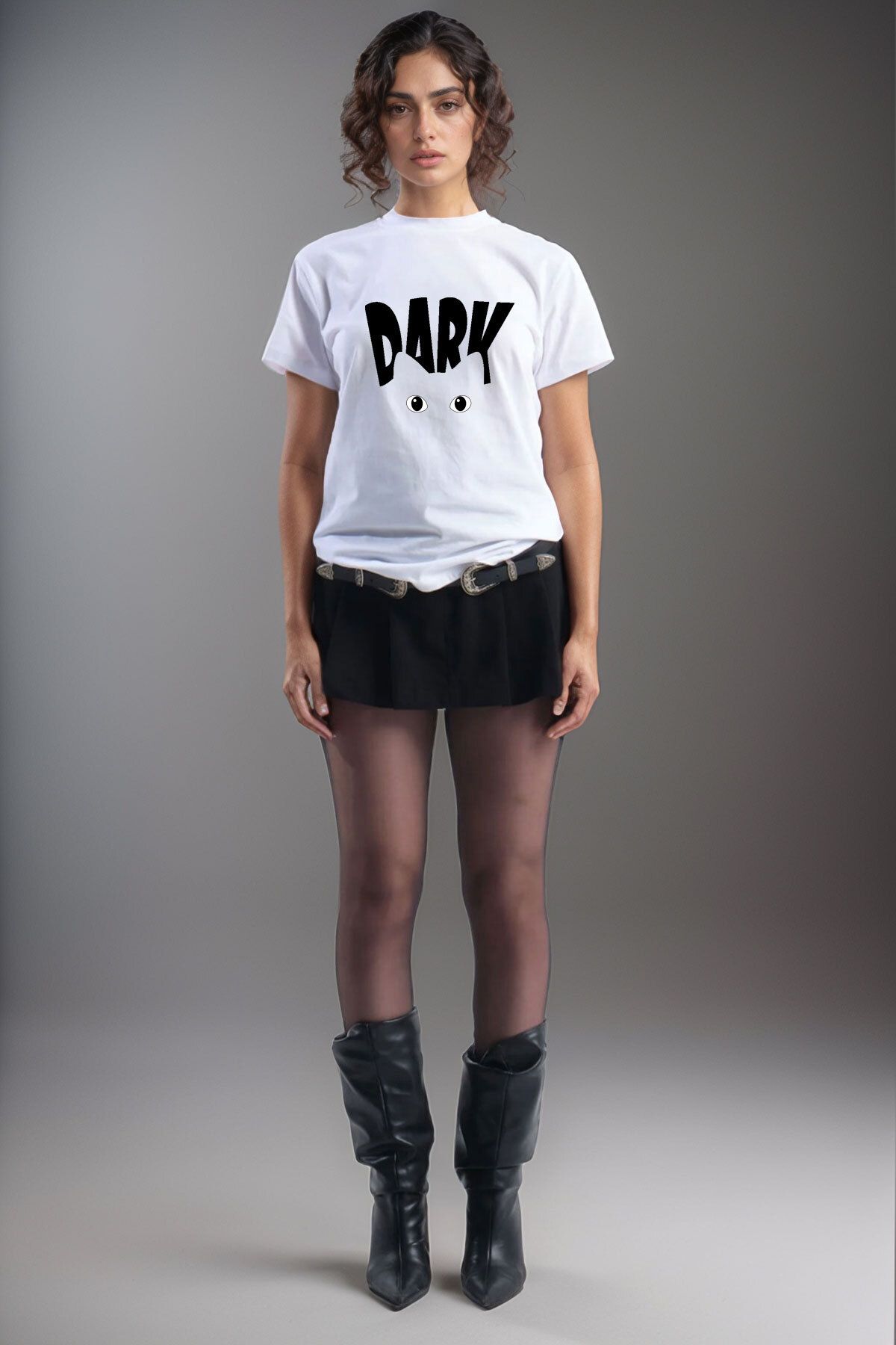 onsrawear Dark Temalı Kedi Unisex %100 Pamuk Basic T-shirt