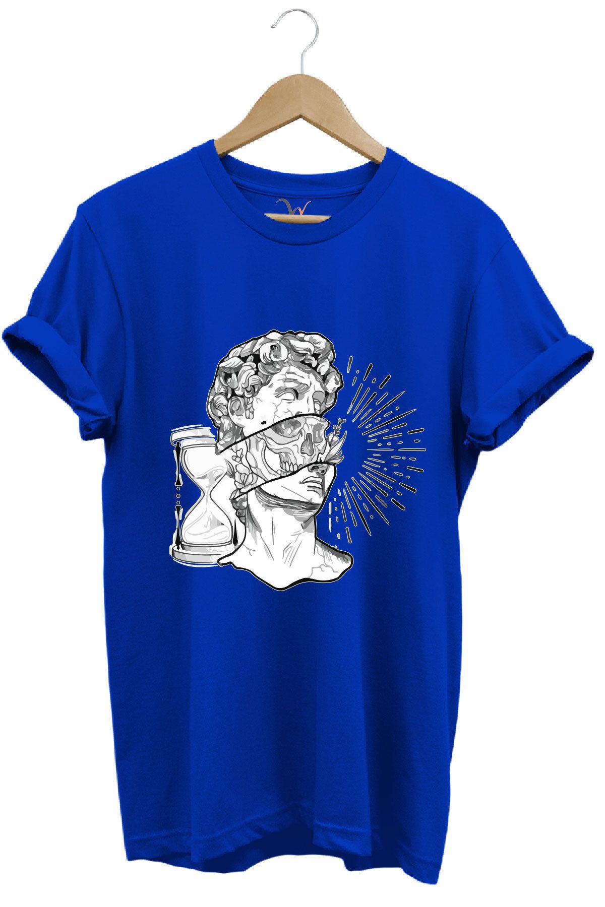 onsrawear David Heykeli Baskılı Unisex %100 Pamuk Basic T-shirt