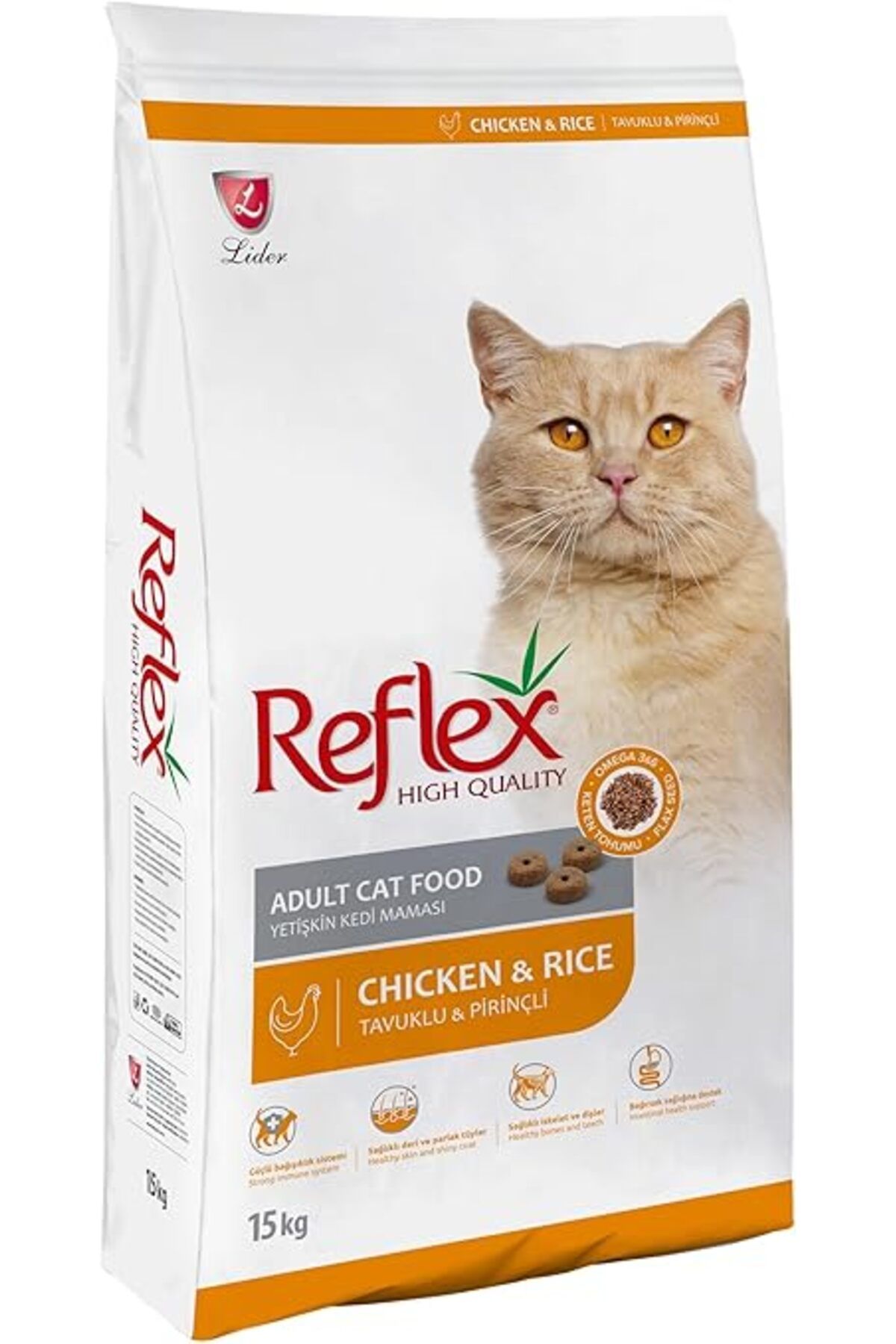 Reflex Tavuklu ve Pirinçli Yetişkin Kedi Maması 15 Kg
