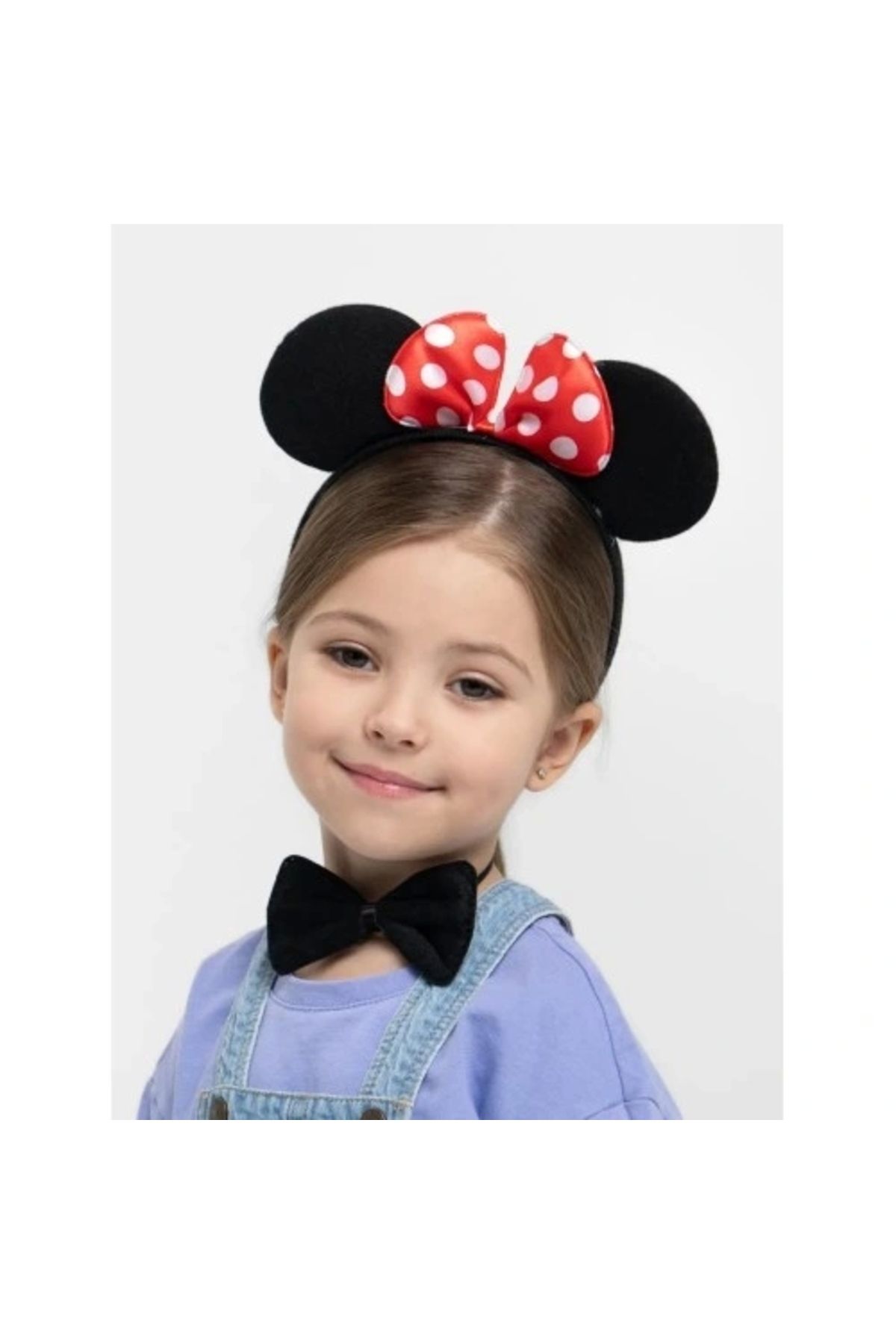 ShopNova Minnie Mouse Kostüm Seti Taç Kuyruk Papyon Gösteri Seti