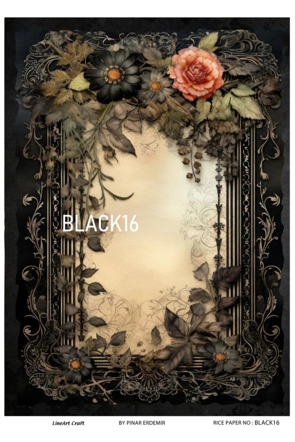 LİNEART PİRİNÇ DEKOPAJ BLACK16