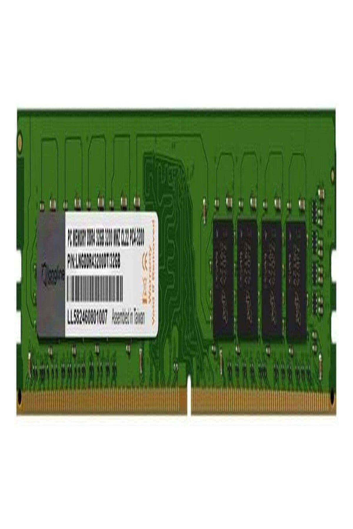 LONGLINE 32GB DDR4 3200MHz Masaüstü PC Bellek CL22 LNGDDR43200DT/32GB, Siyah