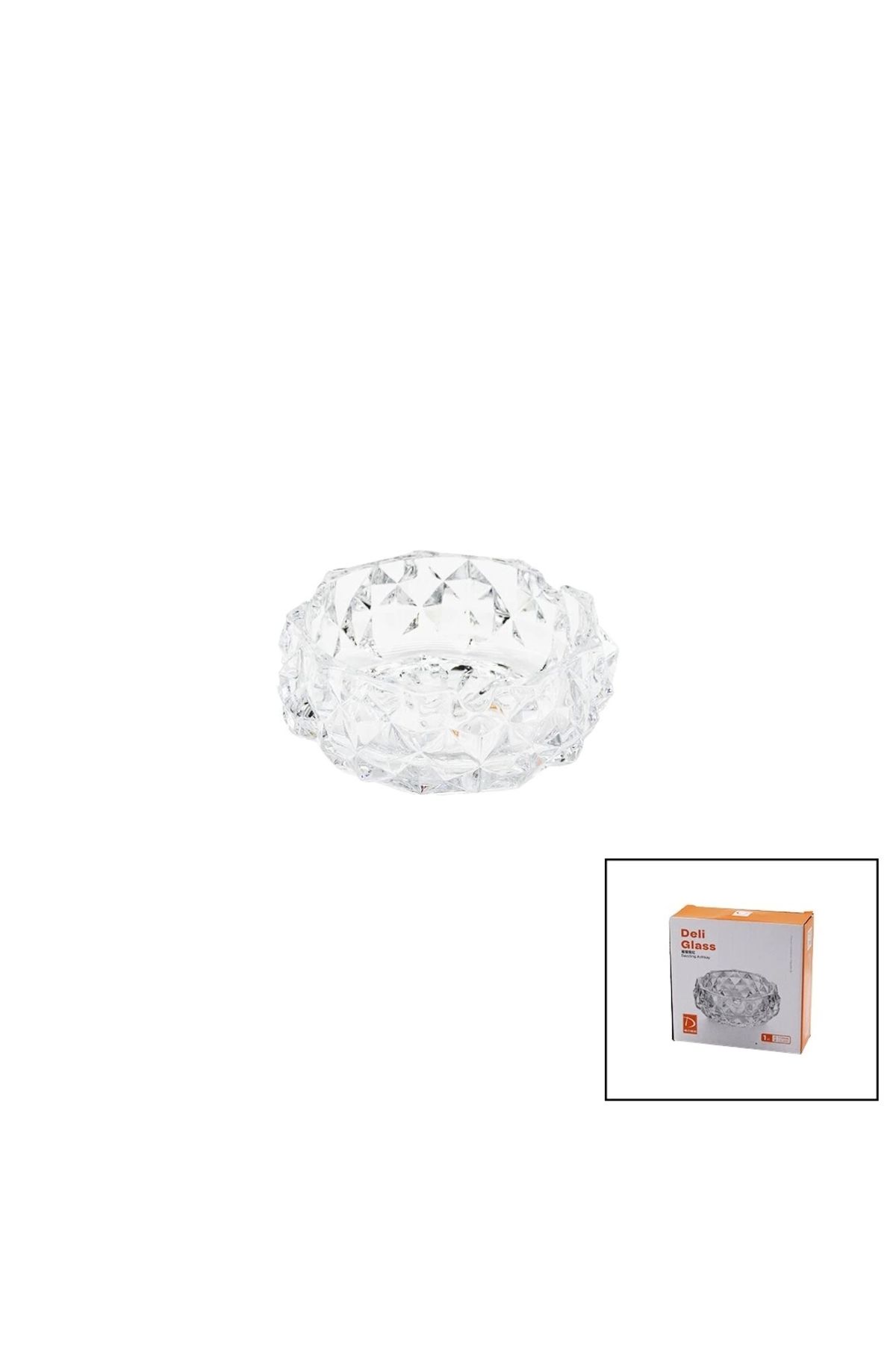 İnnMerry KÜÇÜK CAM - DIAMOND KRİSTAL ŞEKİL YUVARLAK KÜLLÜK ÇAP: 11.2CM - D: 4.4CM (5047)