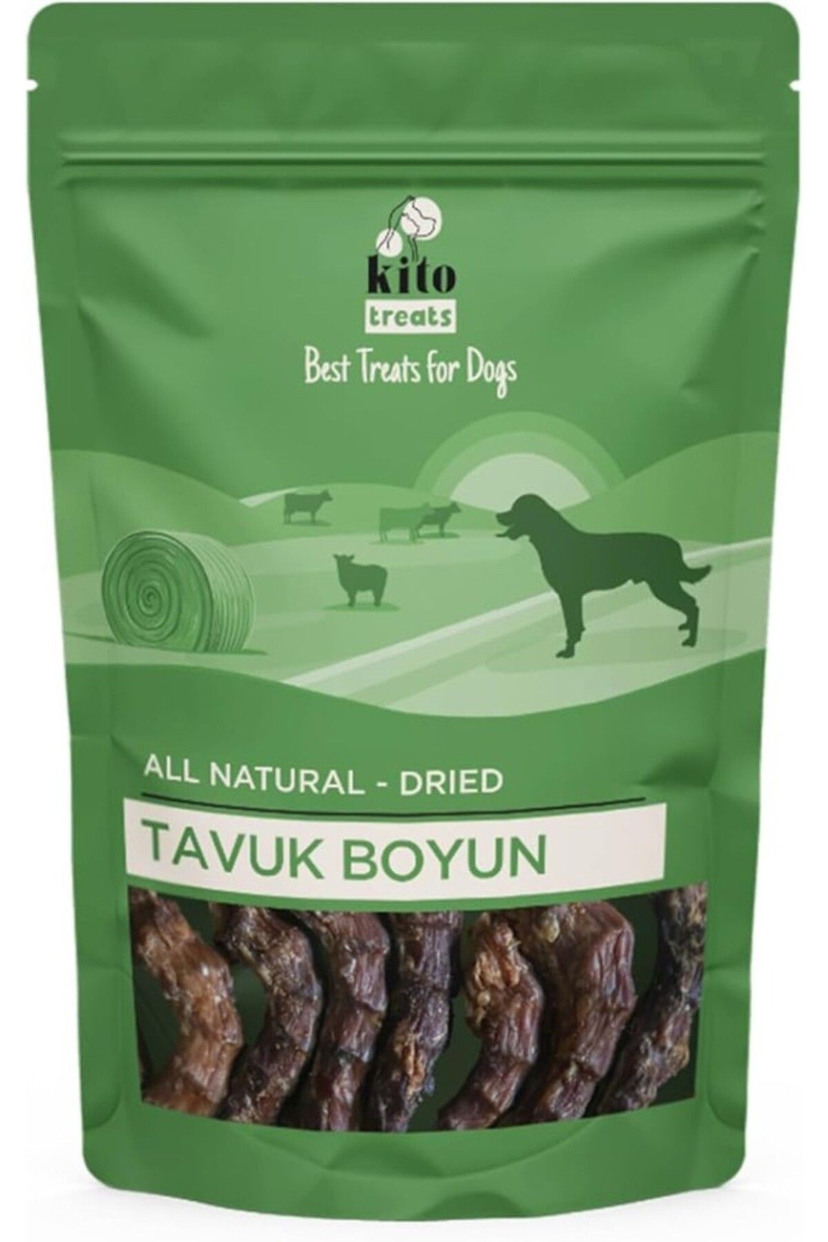 Orqinel Kito Tavuk Boyun Çiğnemelik Köpek Ödül Maması%100 Doğal, Glutensiz, Organik 100 gr (Dog Treat)