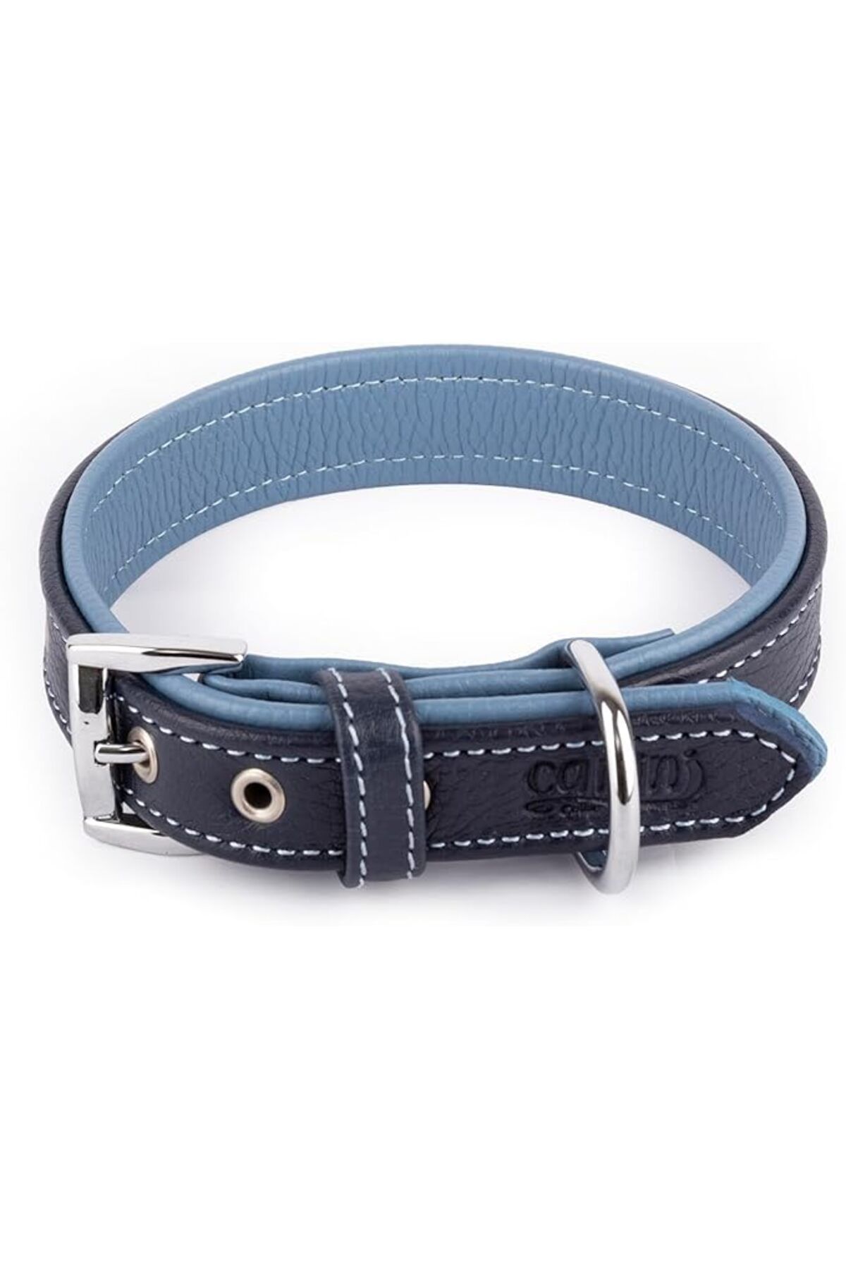 Orqinel Canini Collar Hakiki Flotter Deri Köpek Tasması, Çift Katlı Deri, Ultra Dayanıklı Tasma (Lacivert-Ma