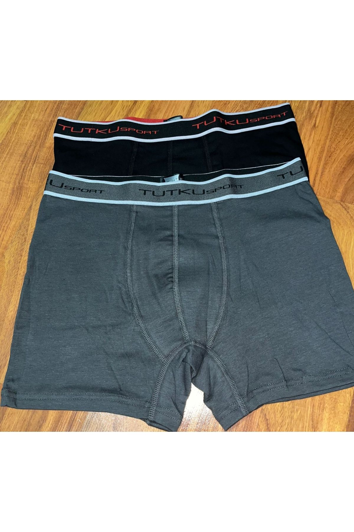 ErcanCompany Tutku erk Elastan spor Boxer 2'li füme ve siyah