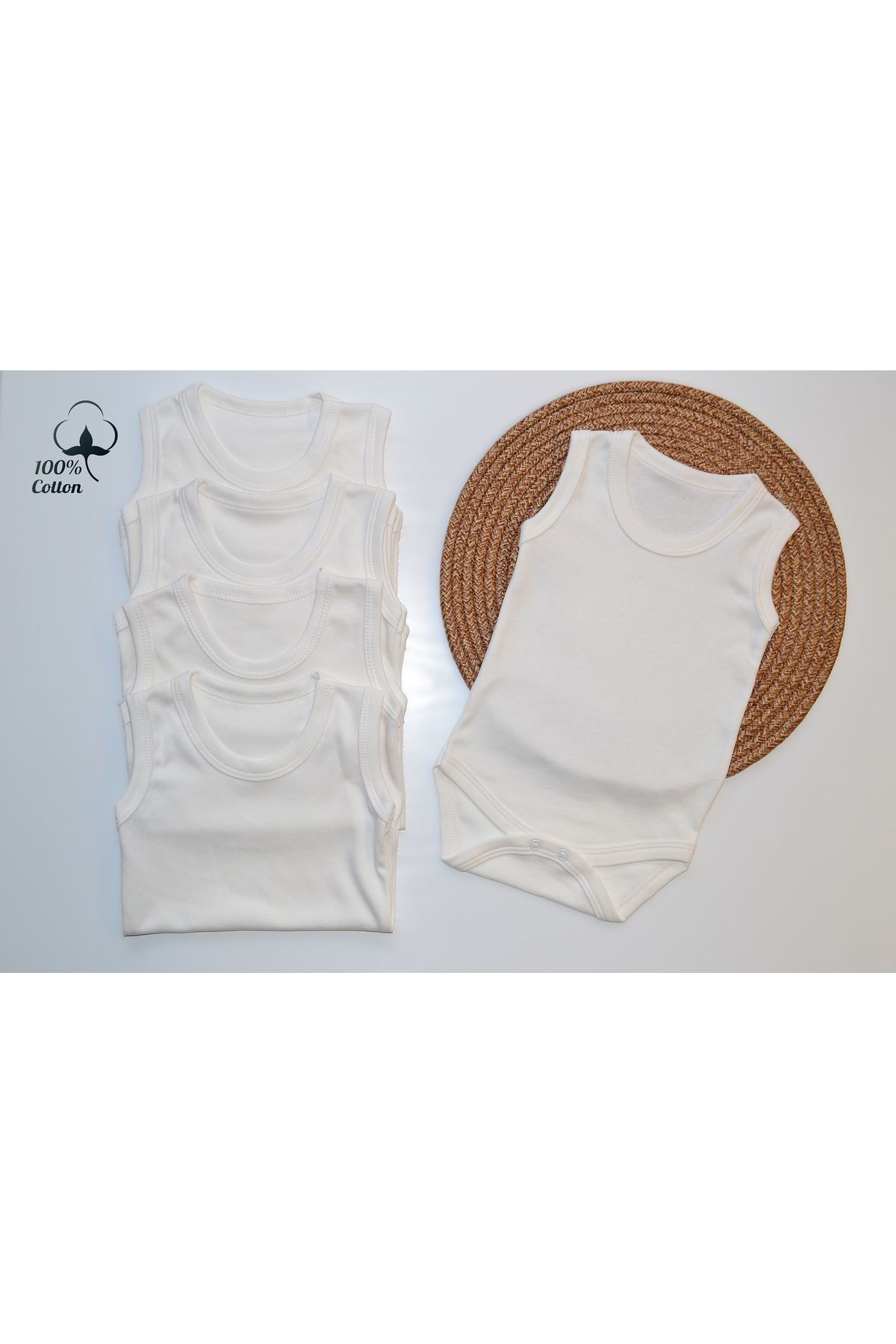 Laresse %100 Pamuk 5'li Bebek Çıtçıtlı Body