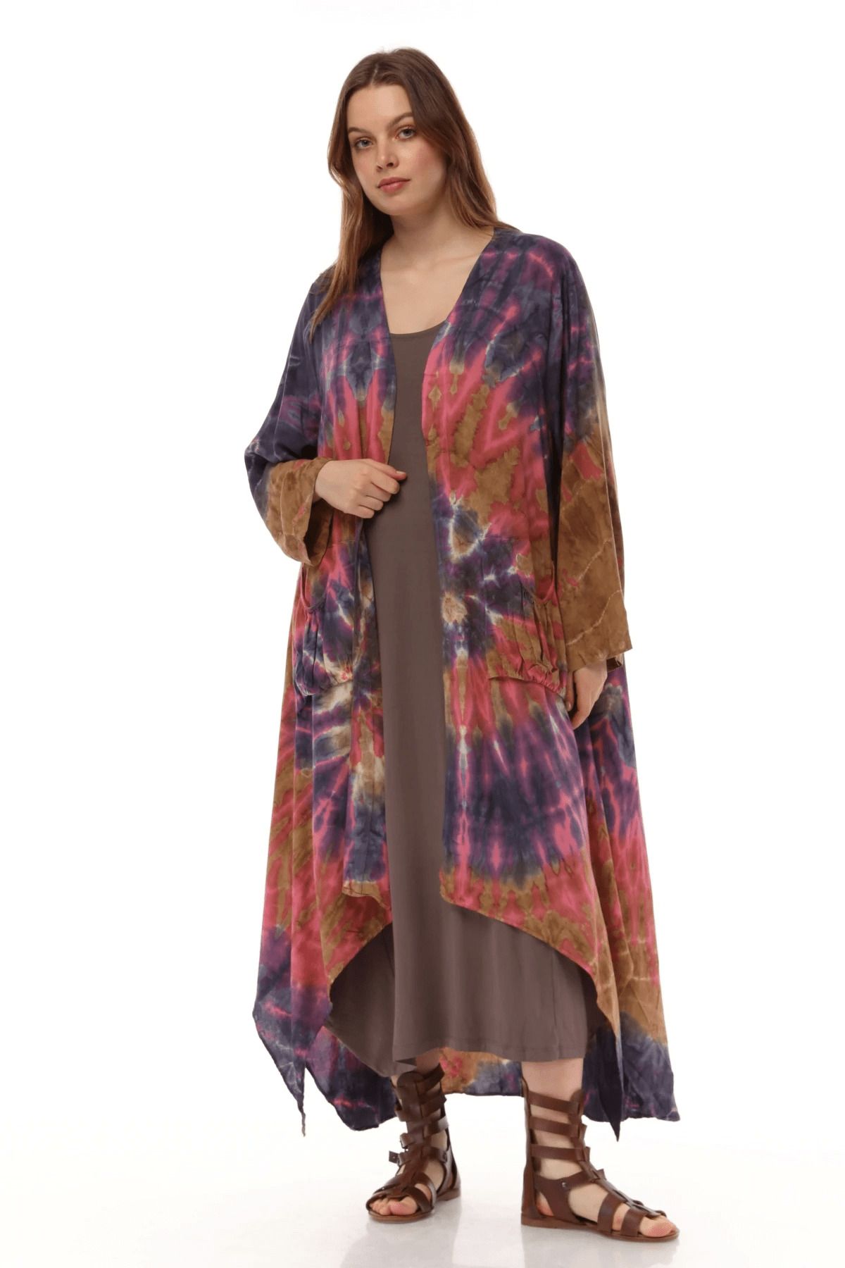 Ranasubaşı Batik Kaftan 0170 Pembe