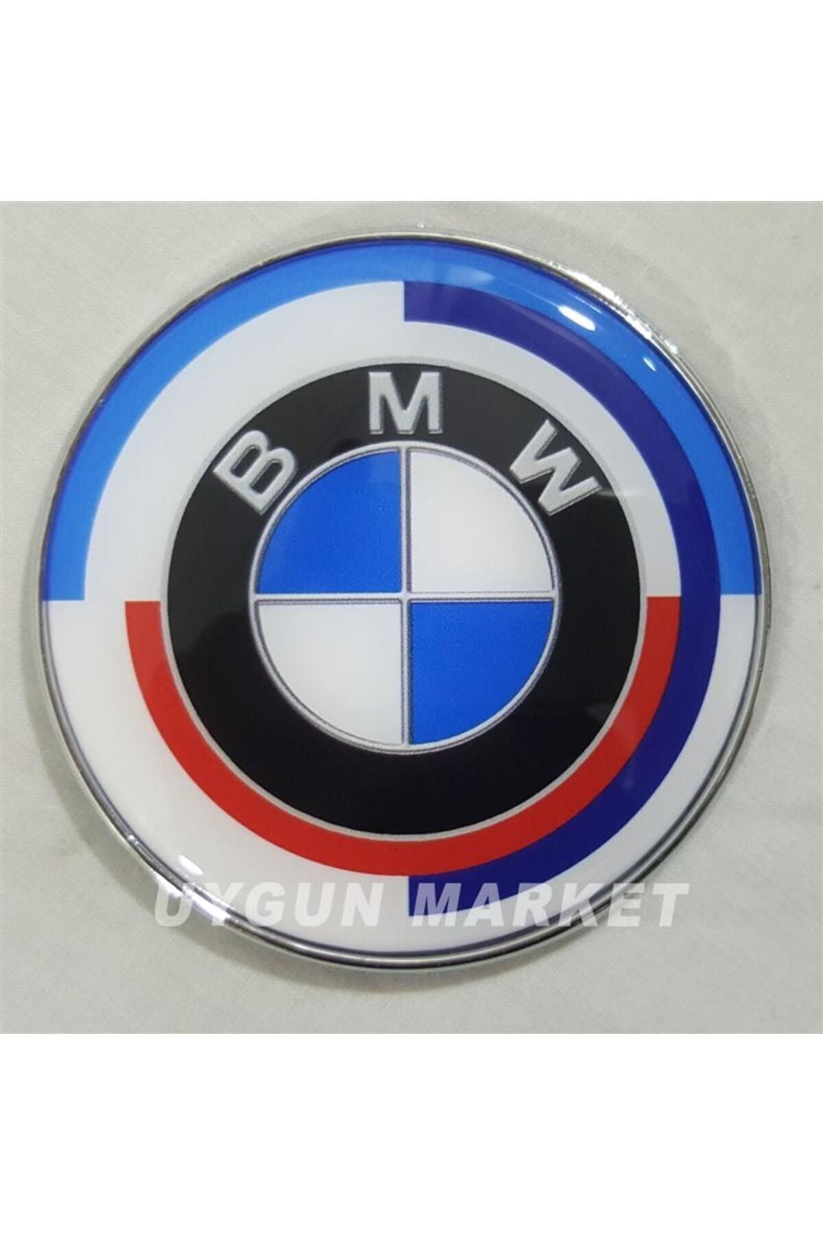 İB GLOBAL 50. Yıl BMW Kaput Bagaj Arması 82mm, BMW 50. yıl Kaput Bagaj Logosu 82mm, 7-288-752