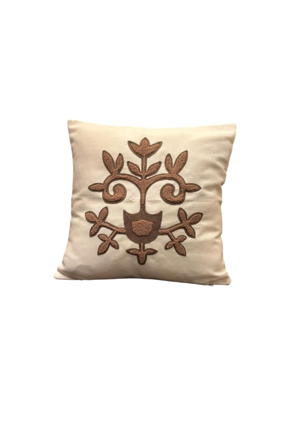 Goshıkı Kahverengi Pamuklu Comfort Kırlent Kılıf 42X42